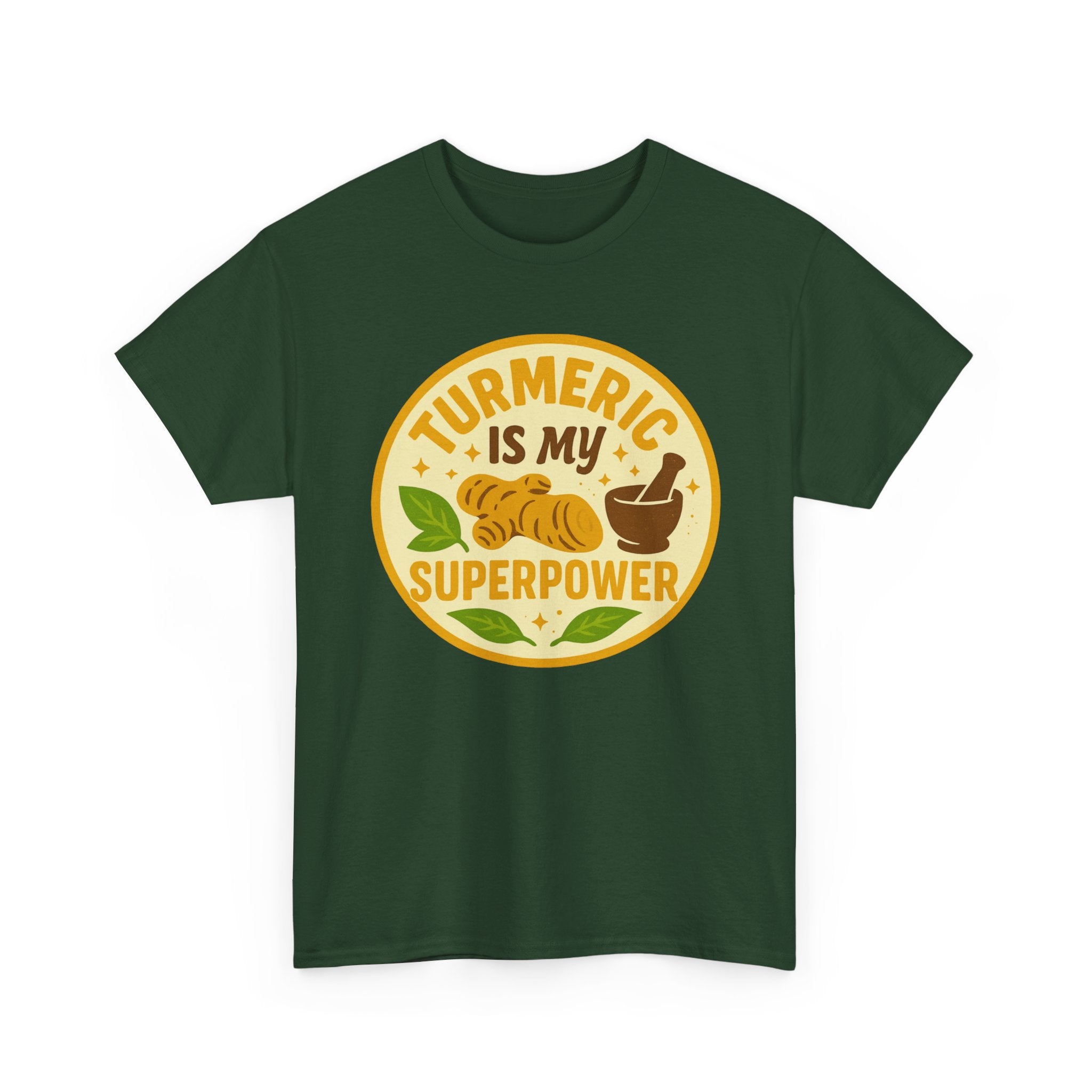 Turmeric Superpower Tee, Unisex Cotton T-Shirt, Health Enthusiast Gift, Herbal Tea Lover Shirt, Natural Wellness Apparel, Unique Gift Idea