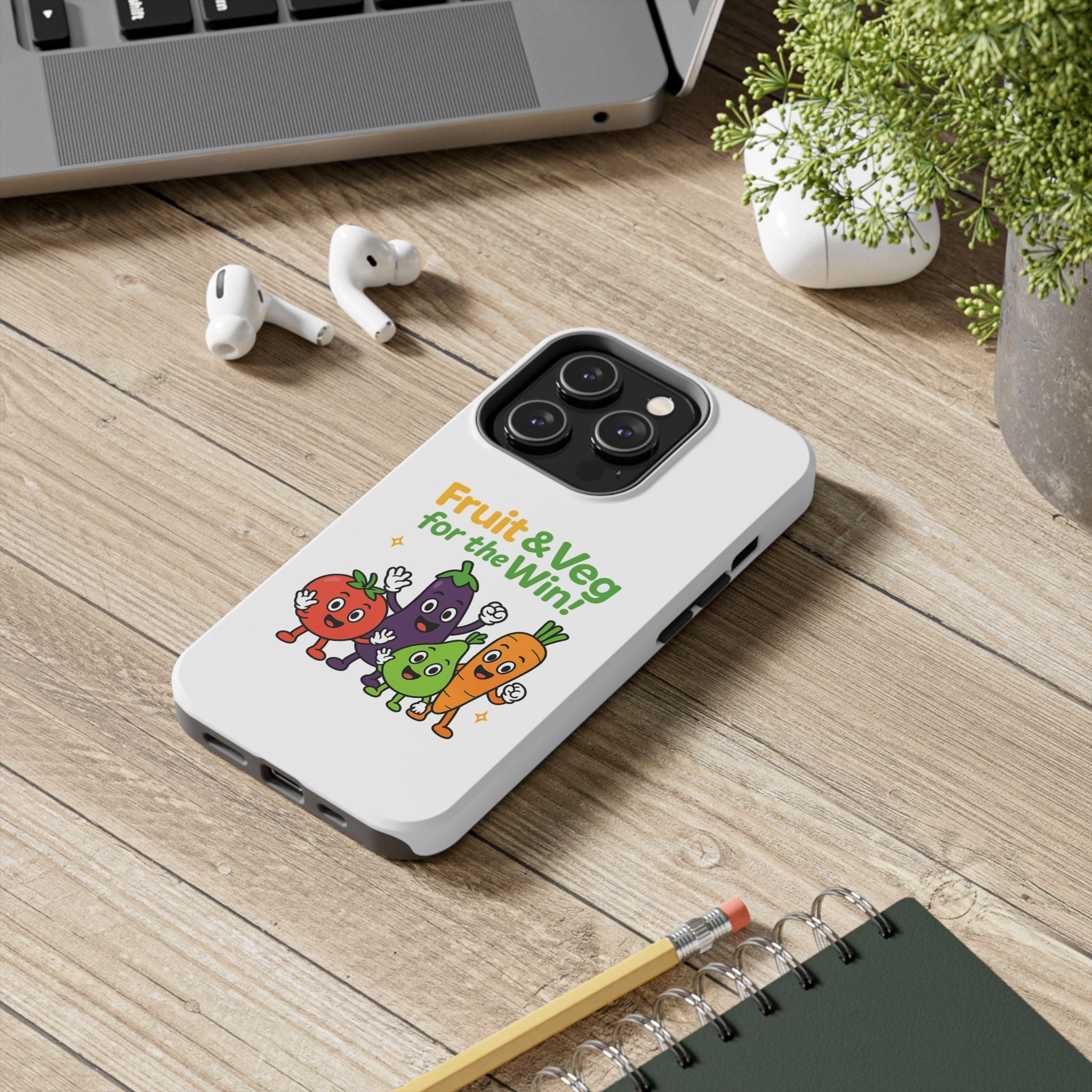 Phone Case — "Fruit & Veg for the Win!" Cute Healthy Veggie Design
