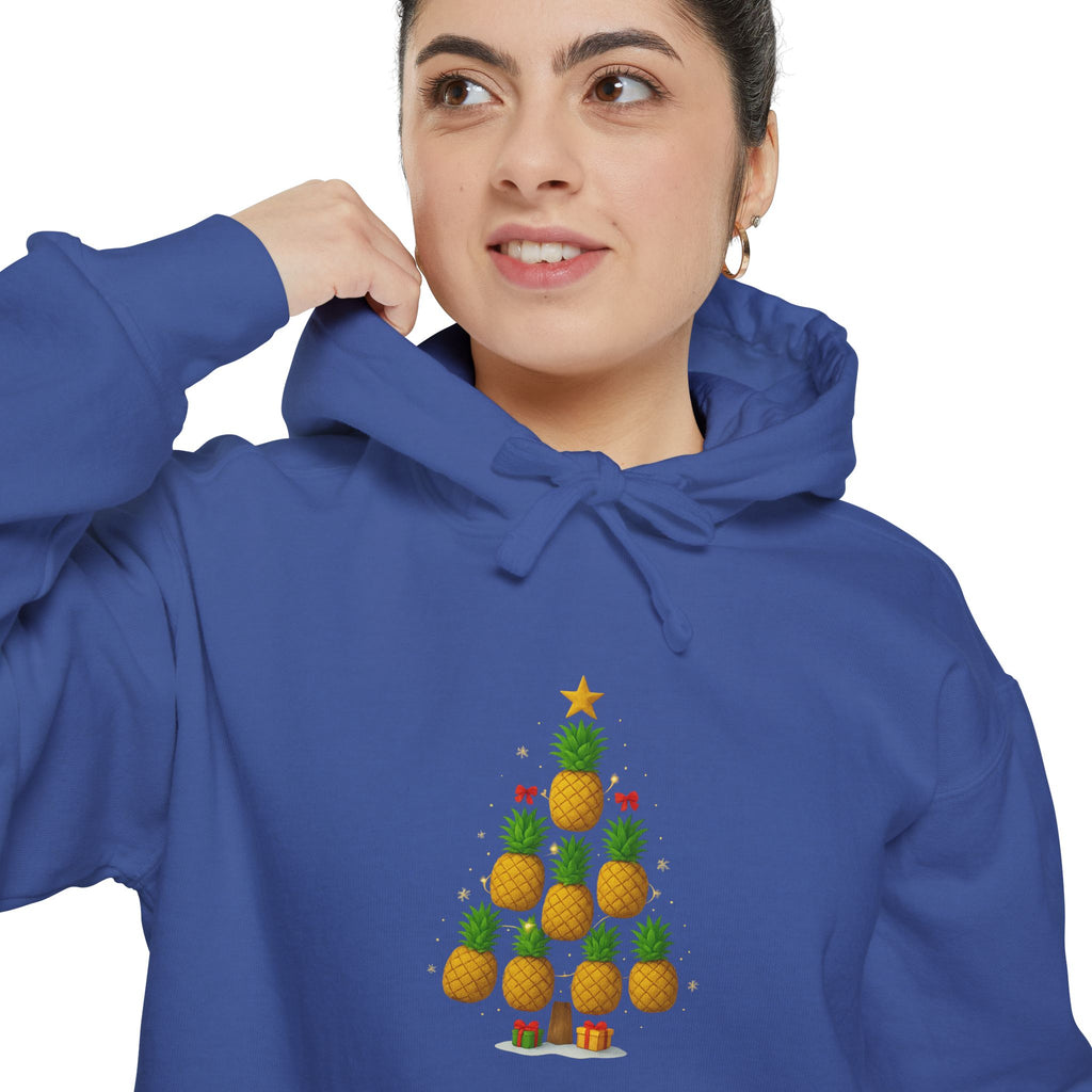 Pineapple Christmas Tree Hoodie — Festive Tropical Holiday Sweatshirt