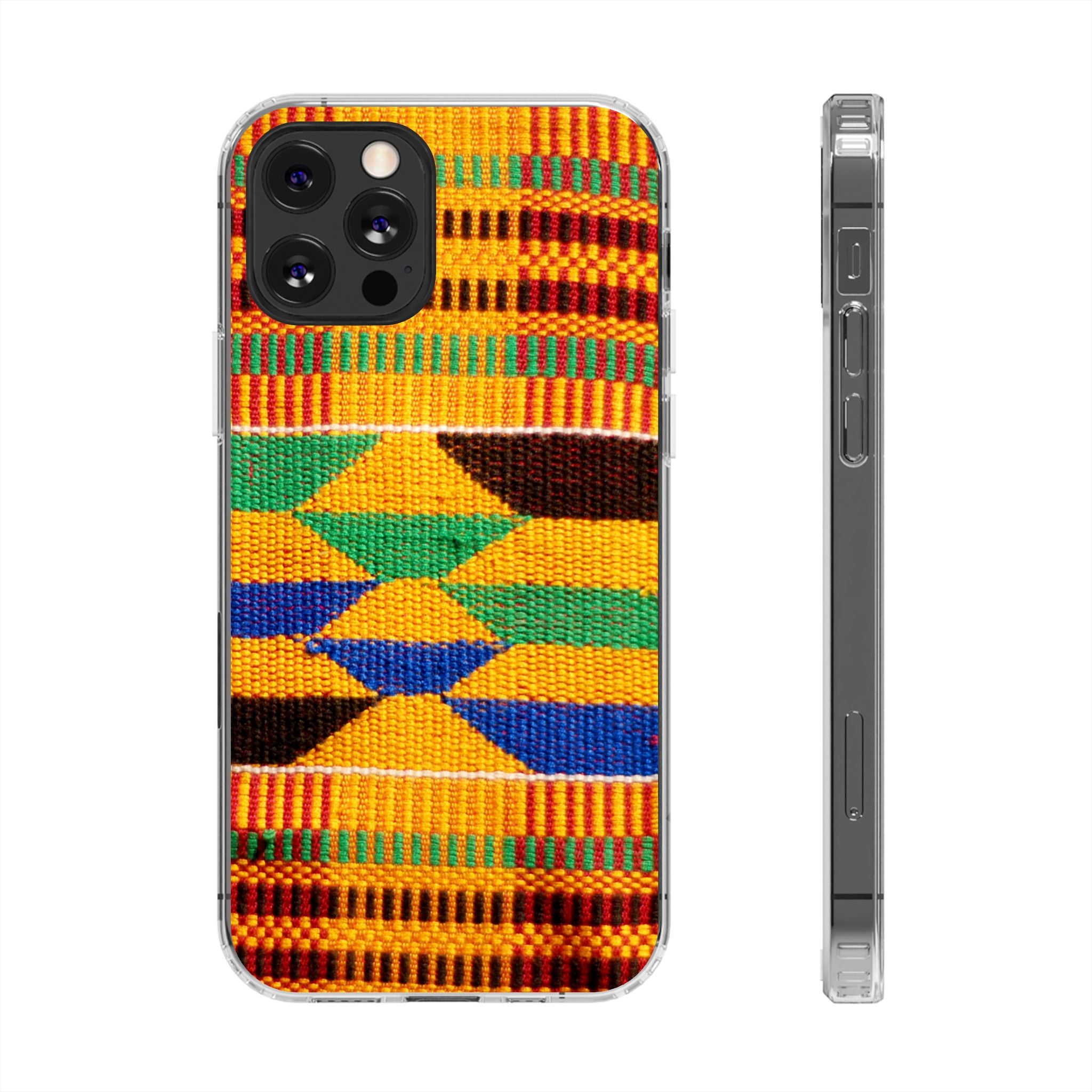 Kente Pattern Clear Impact-Resistant Phone Case