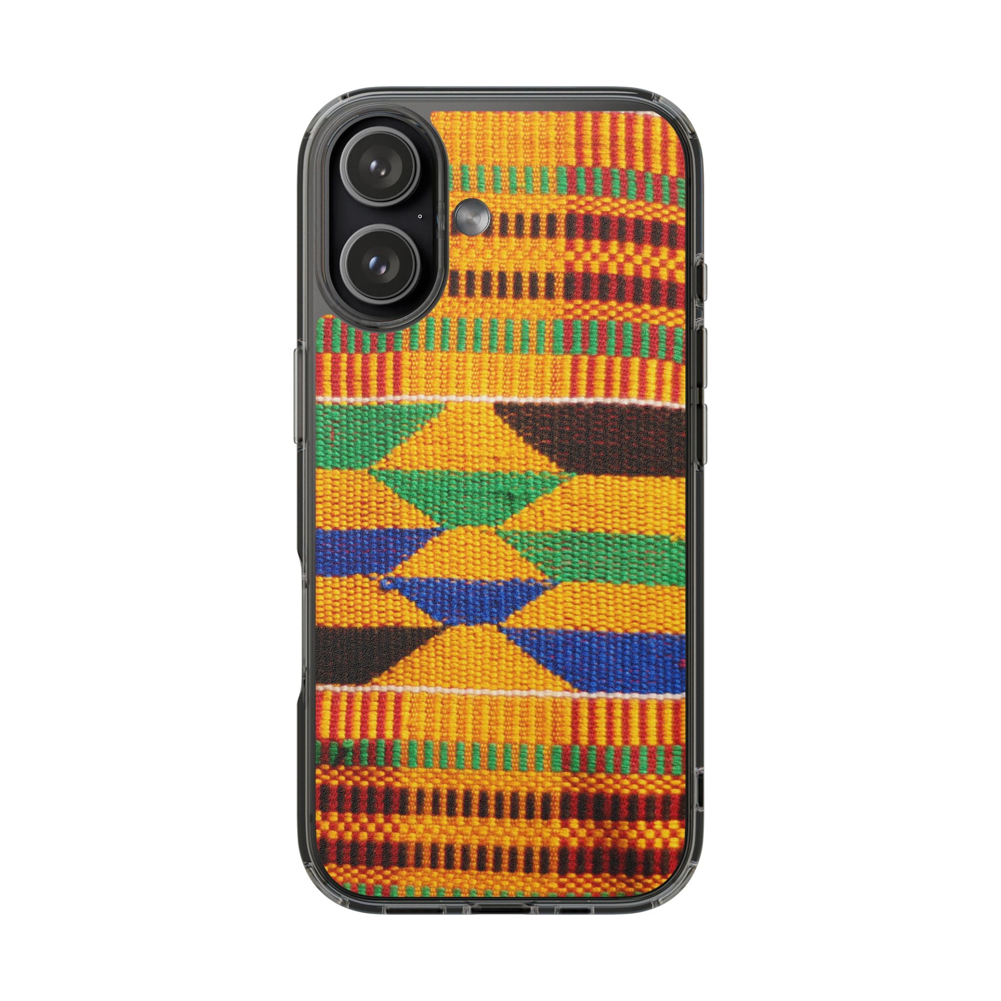 Kente Pattern Clear Impact-Resistant Phone Case