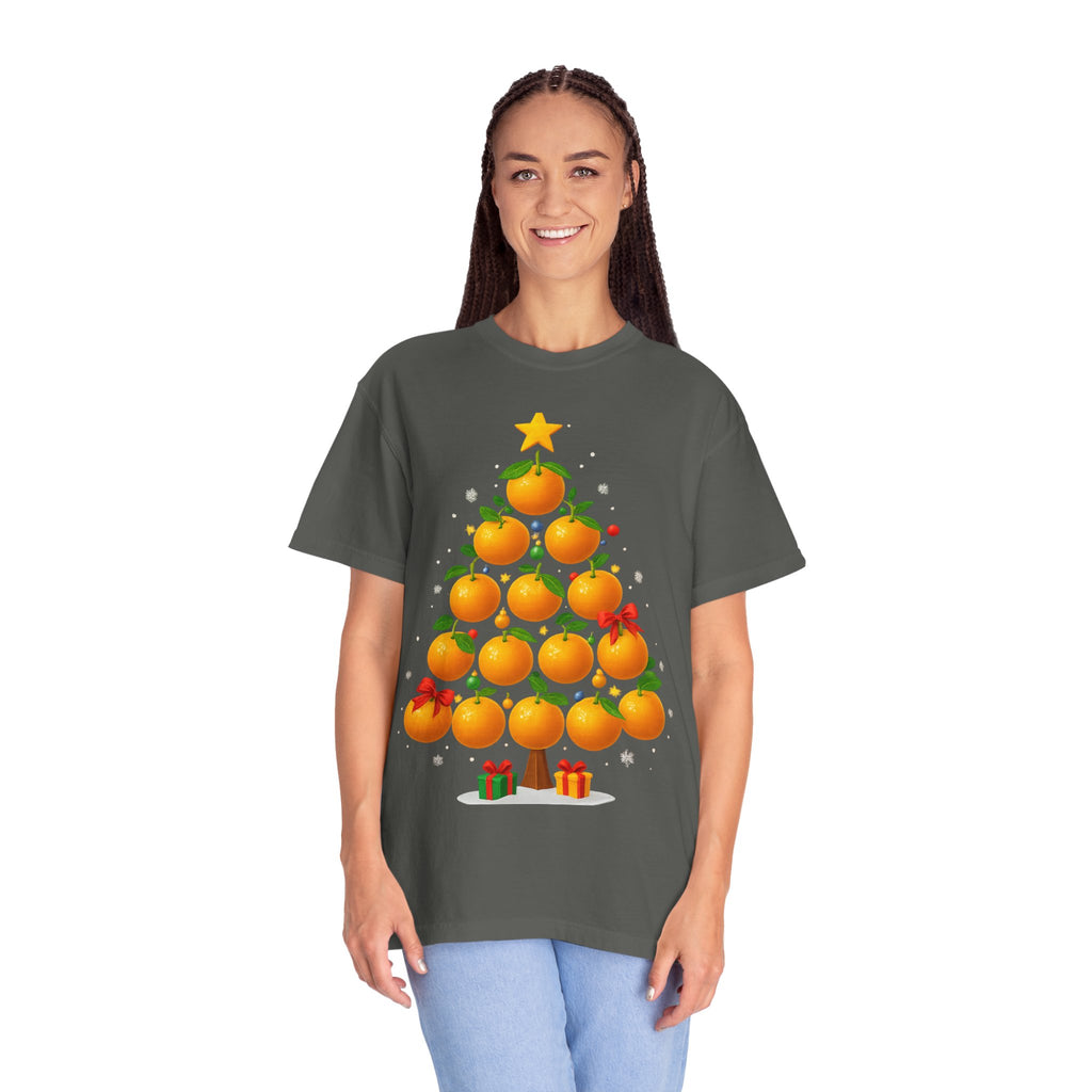 Orange Christmas Tree T-Shirt — Festive Citrus Holiday Tee