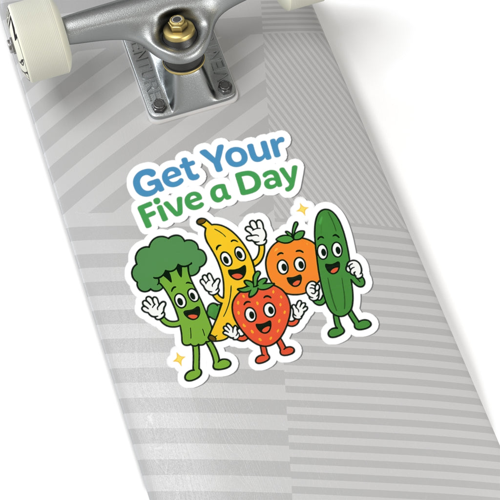 Get Your Five a Day Sticker — Cute Fruit & Veggie Kiss-Cut Sticker
