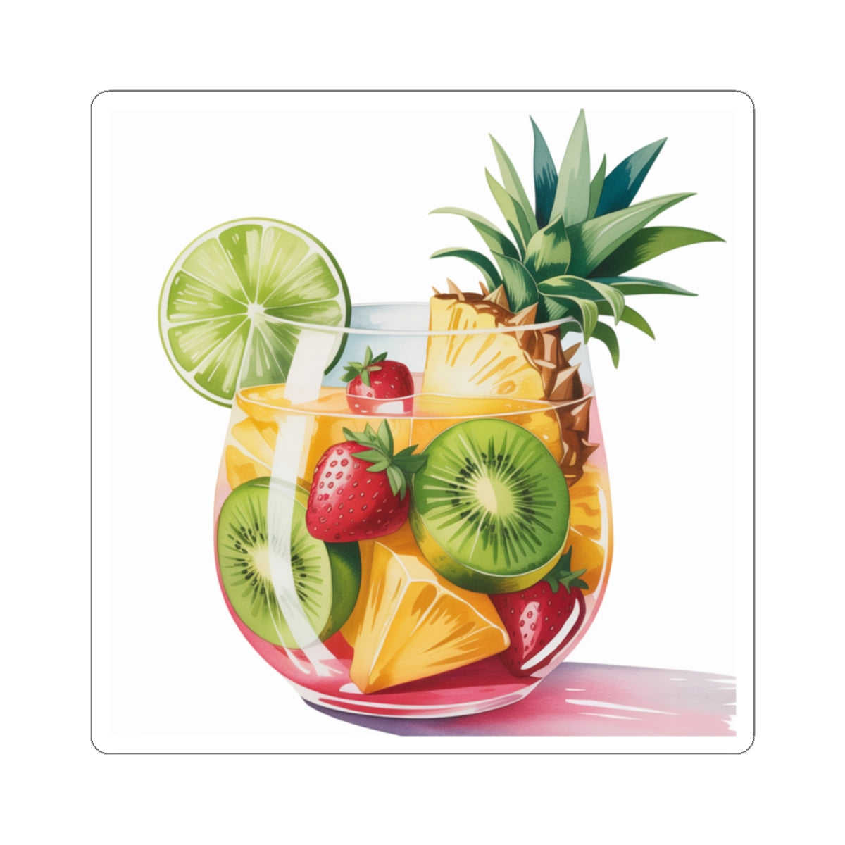 Tropical Fruit Stickers - Vibrant, Fun Vinyl Decals for Crafting, Journaling, Party Favors, Laptop Decoration, Summer Vibes