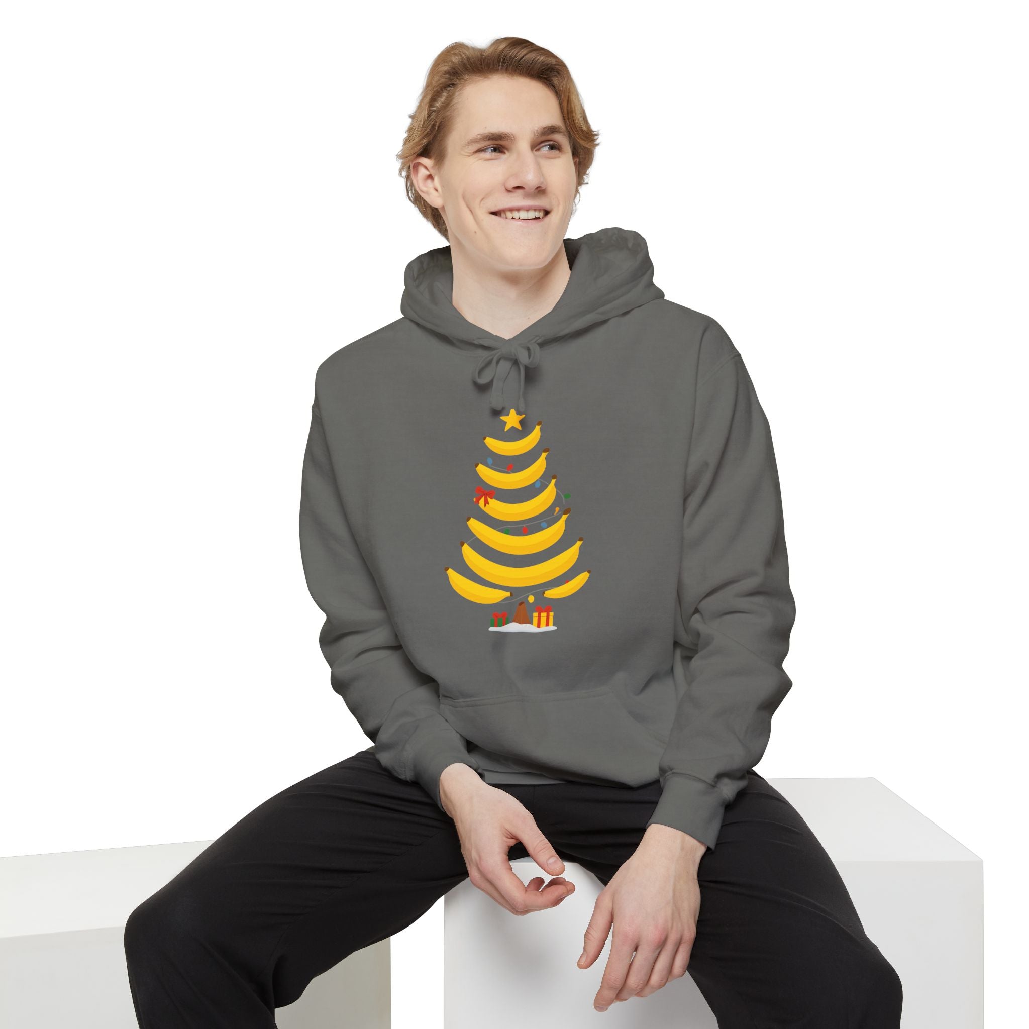 Banana Christmas Tree Hoodie — Novelty Holiday Sweatshirt