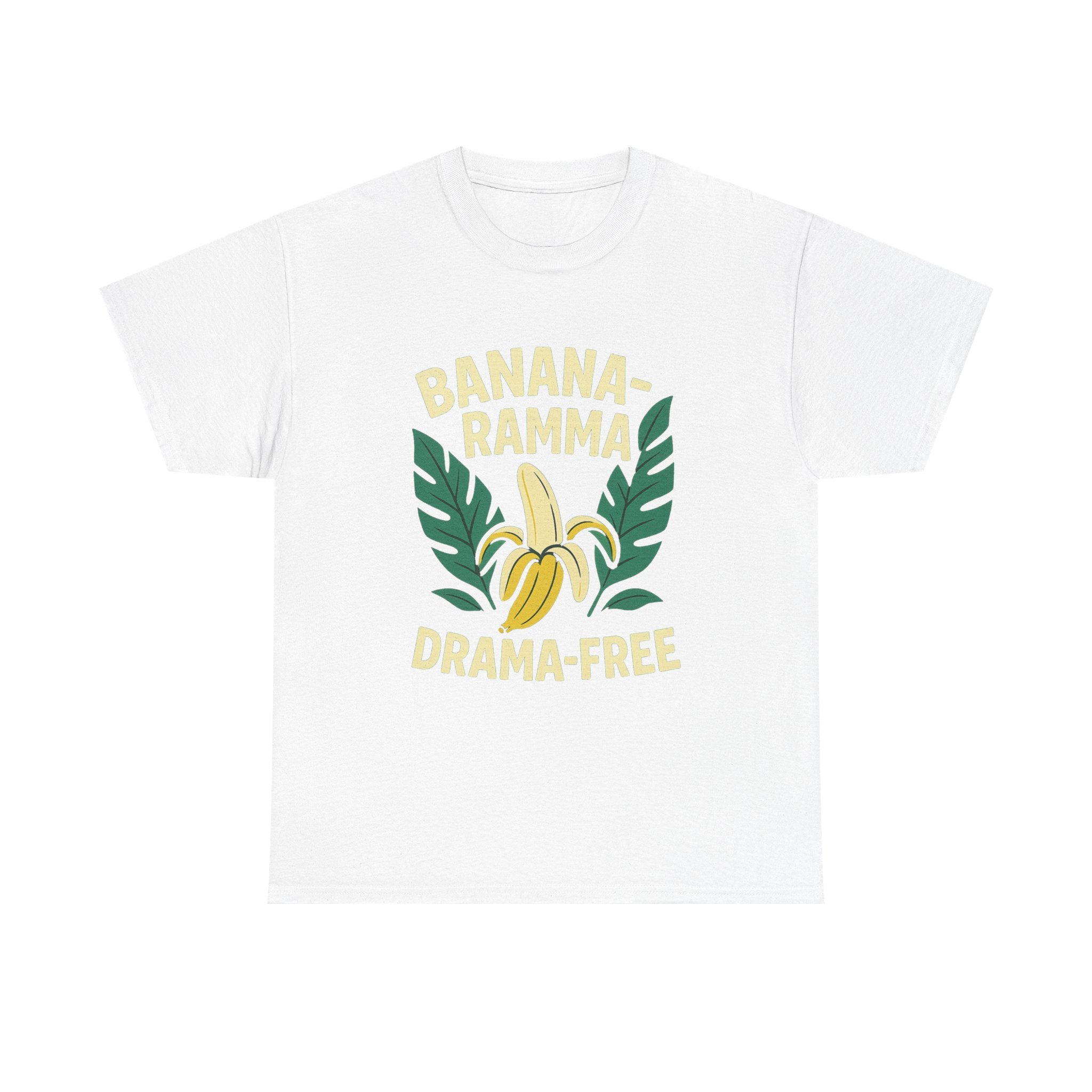 Banana-Ramma Drama-Free Unisex Heavy Cotton Tee, Fun Casual Shirt, Gift for Friends, Summer Vibes, Quirky Fashion Statement