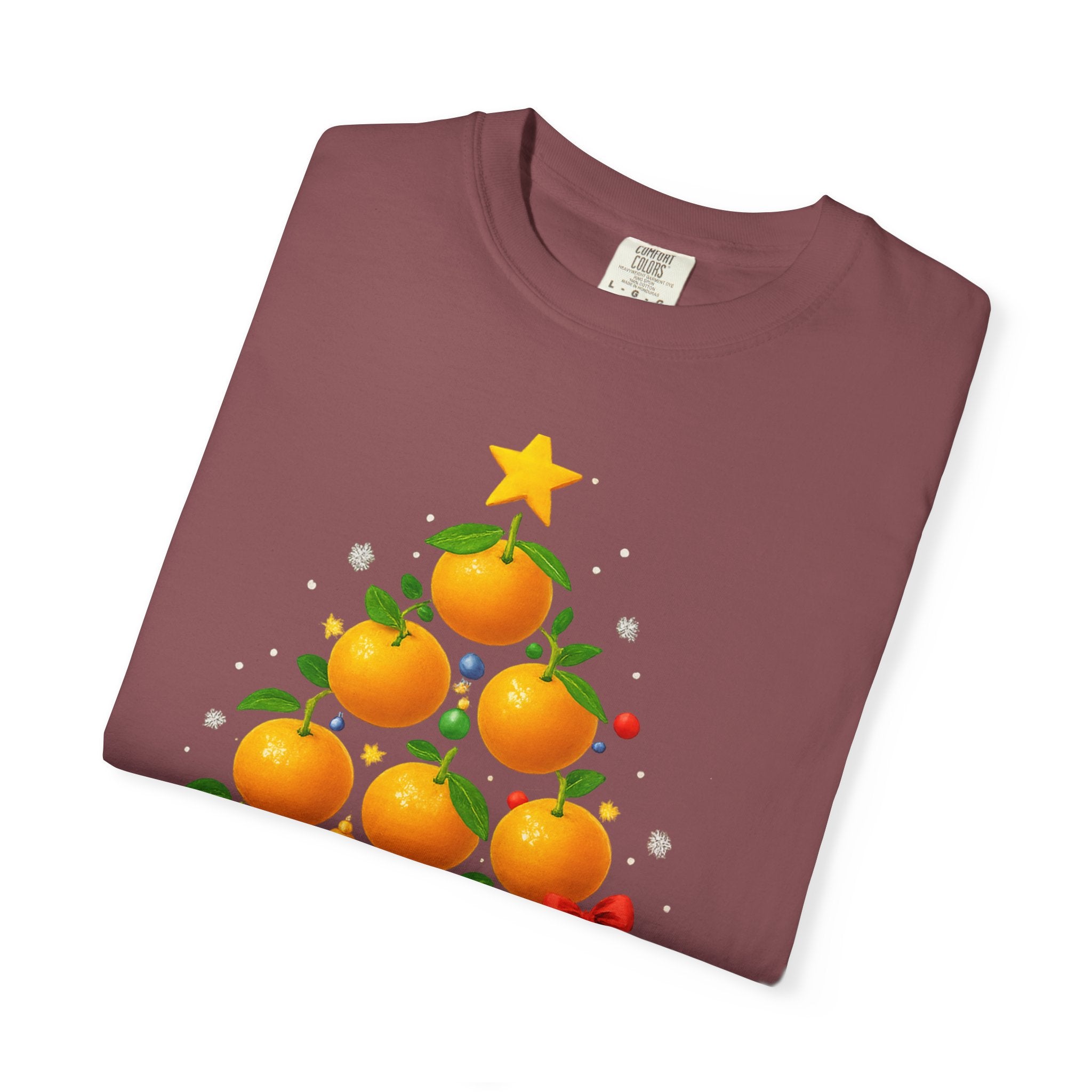 Orange Christmas Tree T-Shirt — Festive Citrus Holiday Tee