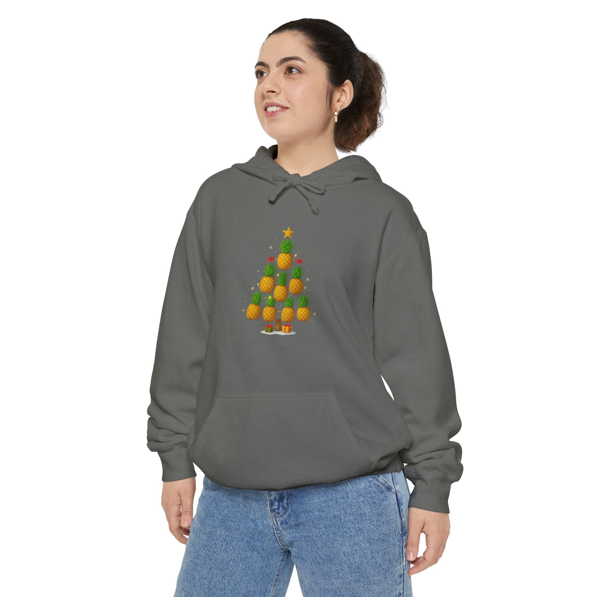 Pineapple Christmas Tree Hoodie — Festive Tropical Holiday Sweatshirt
