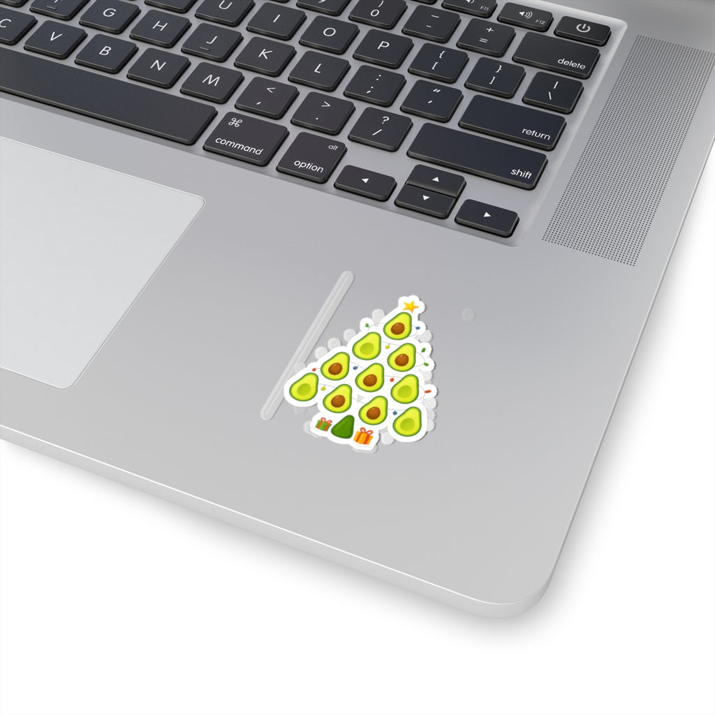 Avocado Christmas Tree Sticker — Festive Kiss-Cut Avocado Holiday Decal