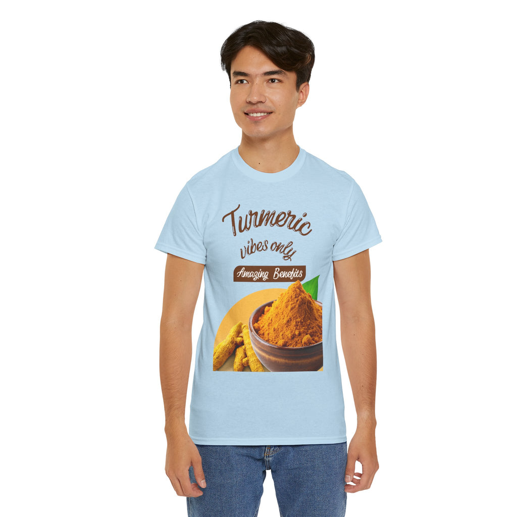 Turmeric Vibes Only Tee, Relaxed Unisex Cotton Shirt for Wellness Lovers, Great for Gifts, Health & Wellness Events, Casual Everyday Wear