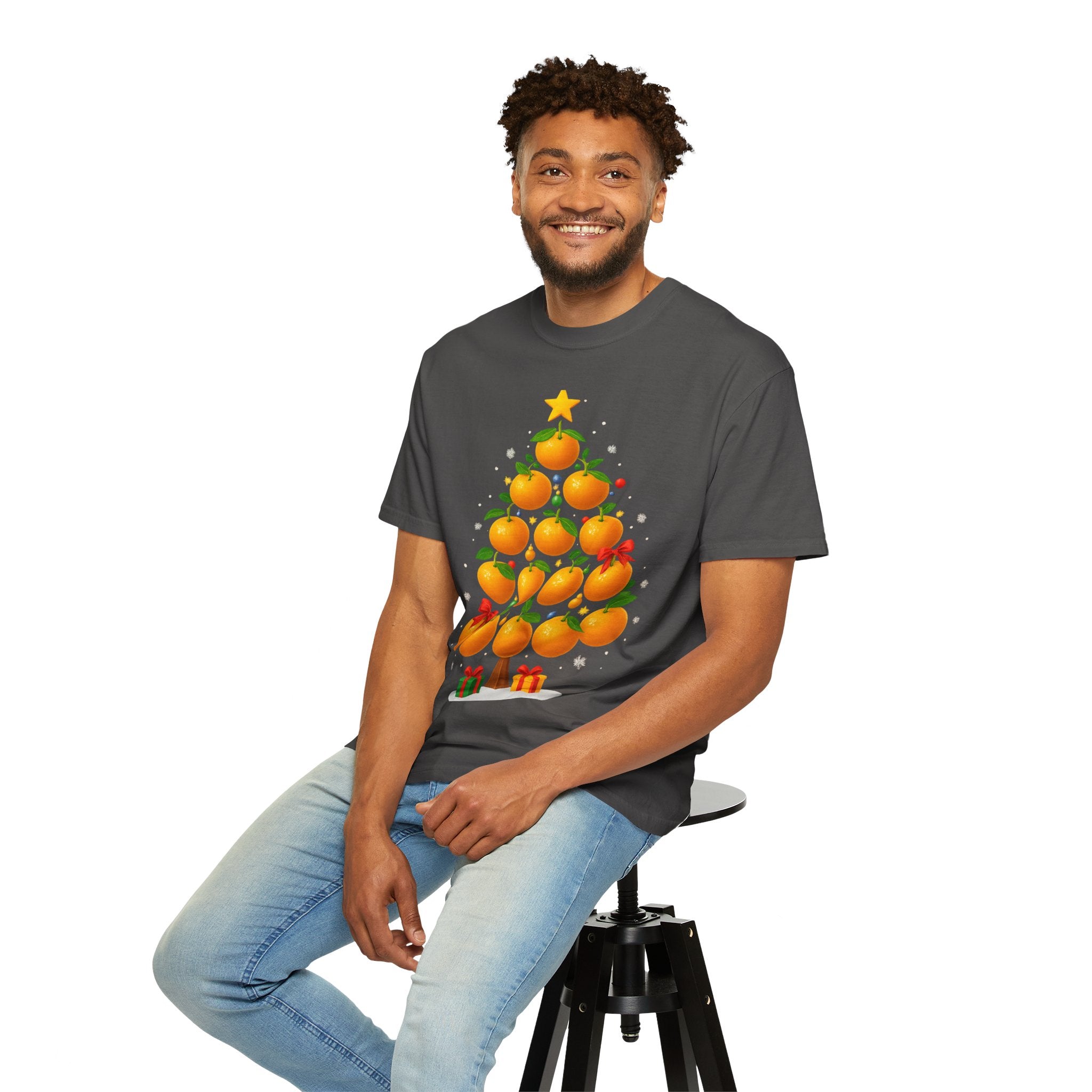 Orange Christmas Tree T-Shirt — Festive Citrus Holiday Tee