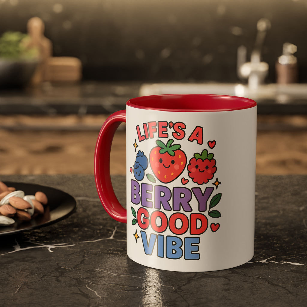 Berry Good Vibe Mug — Cute Fruit Illustration Coffee Cup (11oz & 15oz)