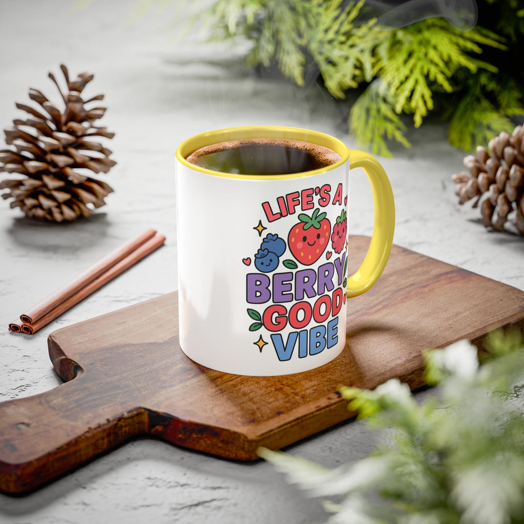 Berry Good Vibe Mug — Cute Fruit Illustration Coffee Cup (11oz & 15oz)