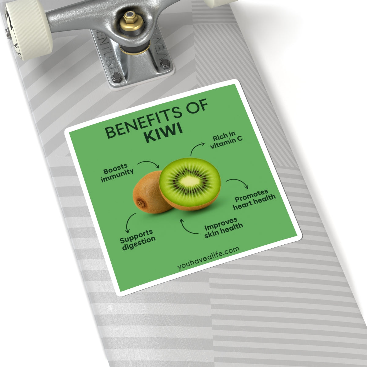Vibrant Kiwi Benefits Stickers | Fun Fruit Reminders, Healthy Living Decor, Motivational Stickers, Eco-Friendly Adhesives