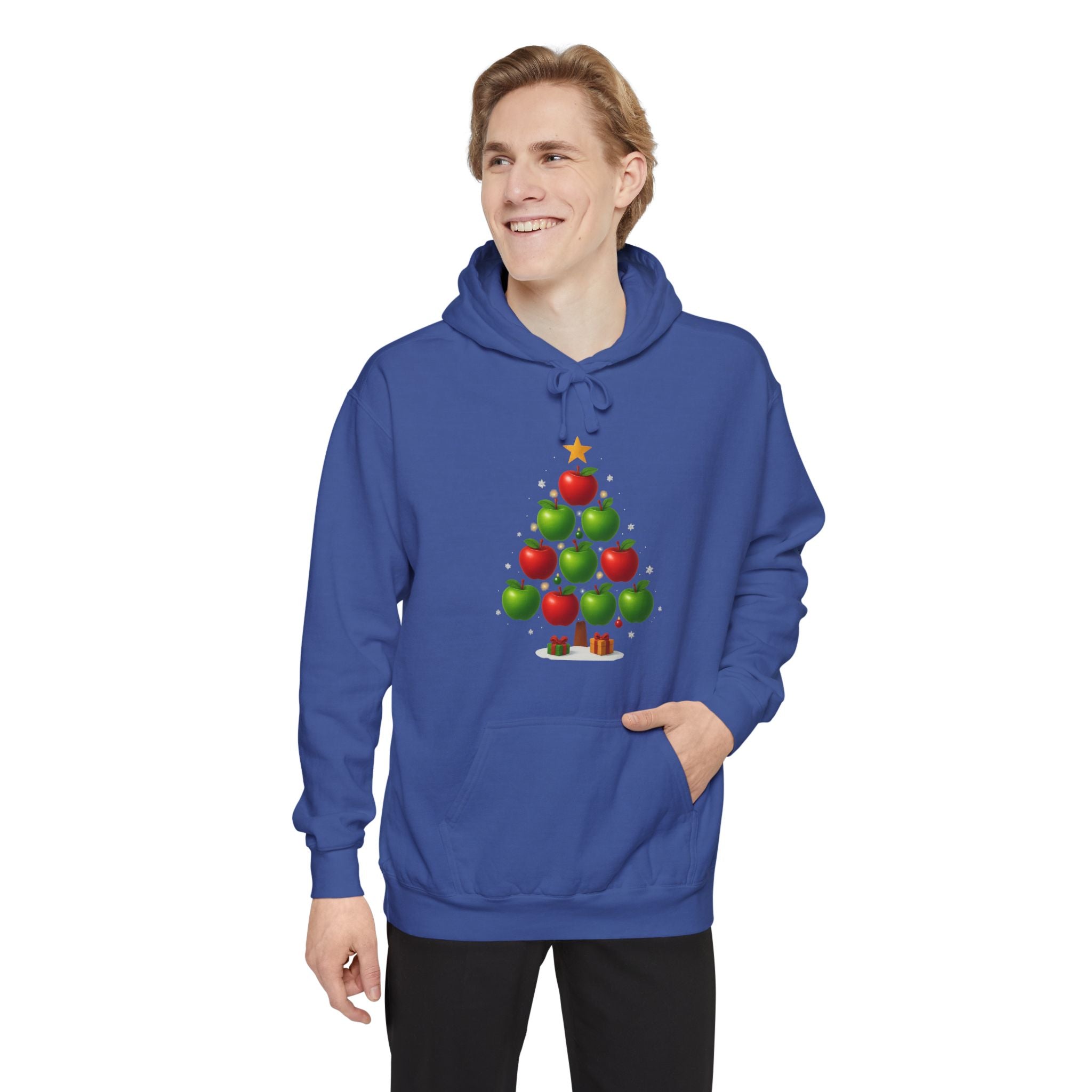 Christmas Apple Tree Hoodie — Cute Holiday Tree with Apples & Star