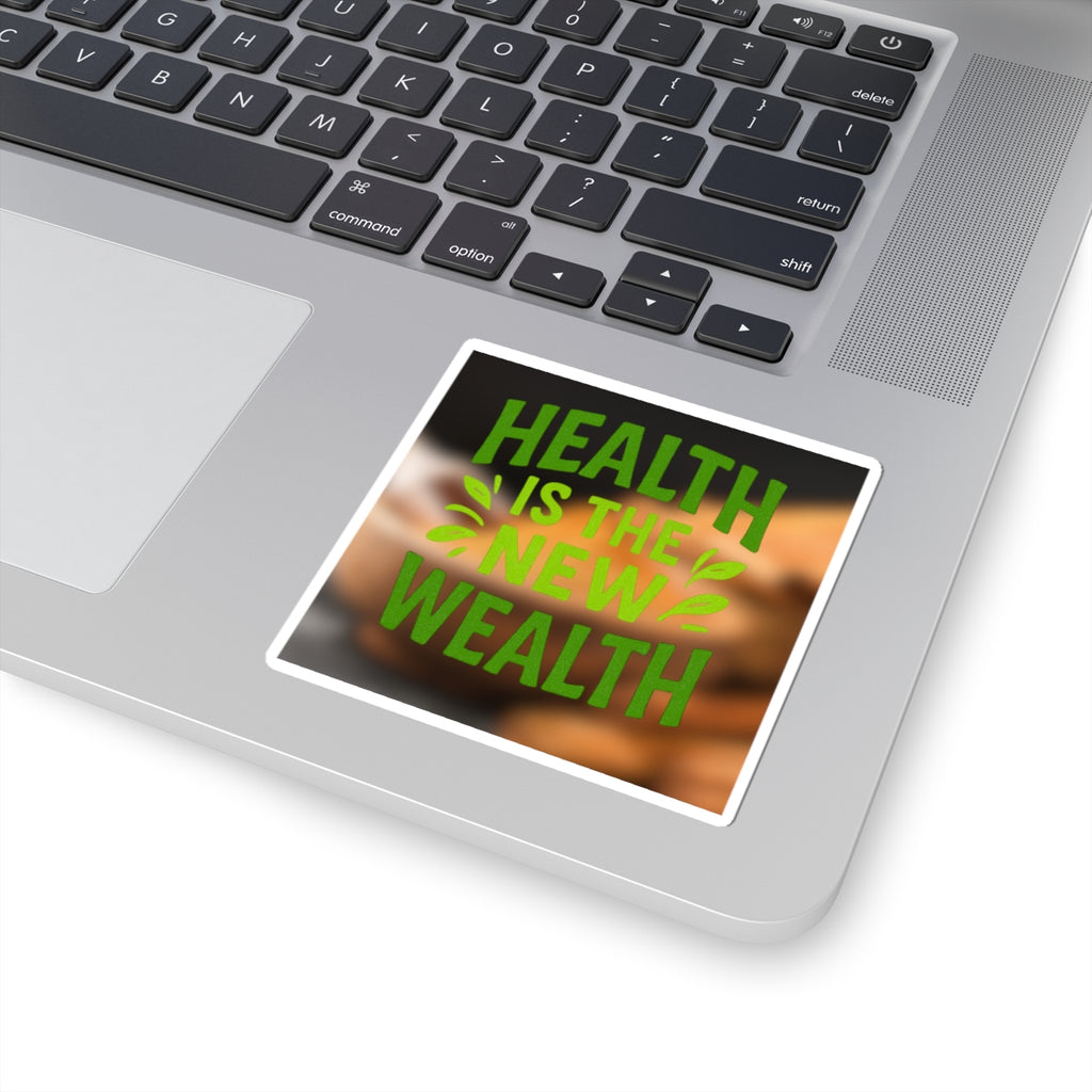 Health is the New Wealth Kiss-Cut Stickers | Motivational Decor, Planner Accessories, Laptop Stickers, Wellness Gifts, Positive Affirmation