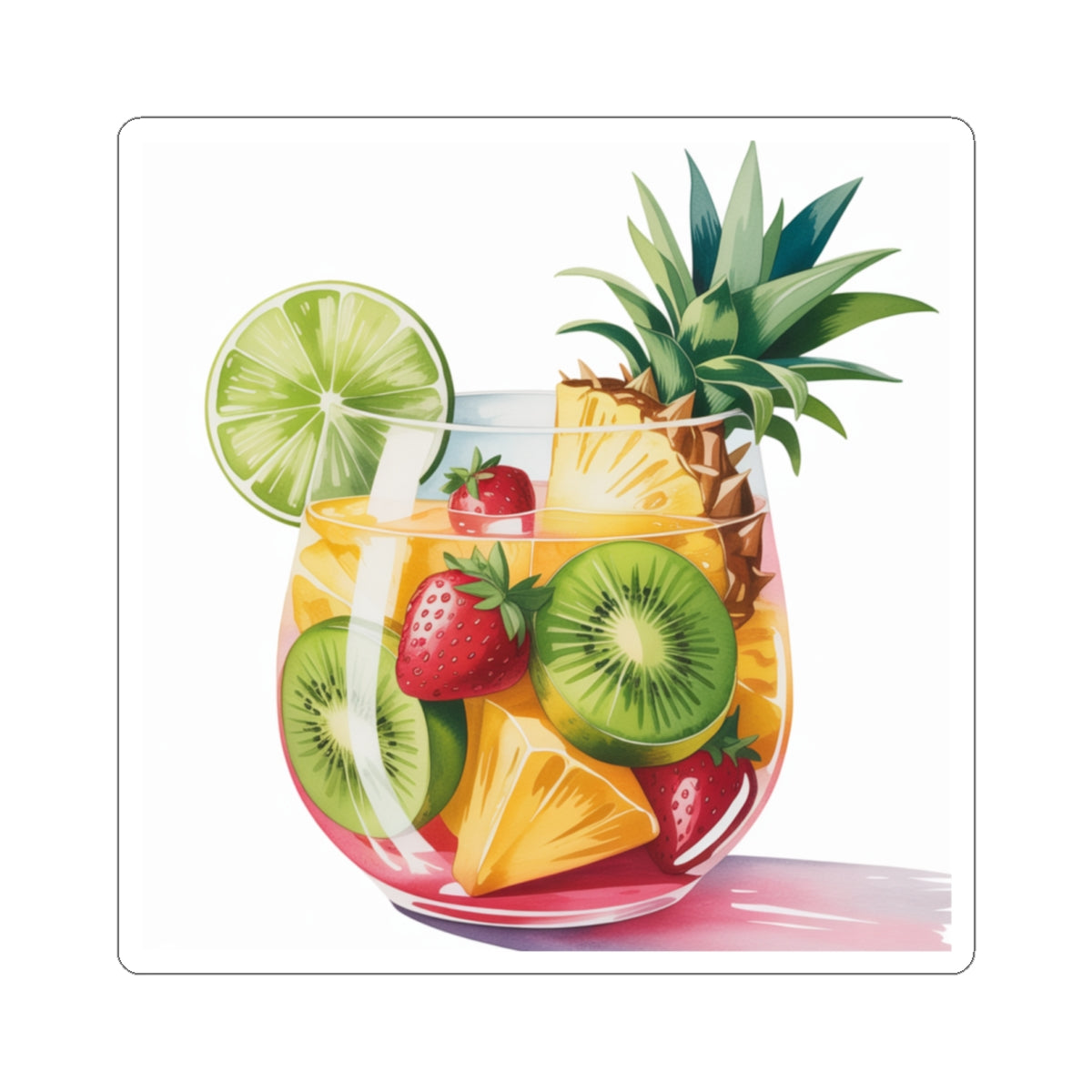 Tropical Fruit Stickers - Vibrant, Fun Vinyl Decals for Crafting, Journaling, Party Favors, Laptop Decoration, Summer Vibes