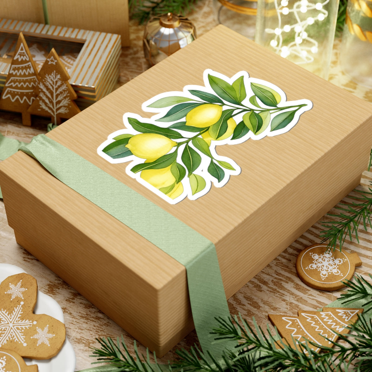 Lemon Branch Kiss-Cut Stickers, Fresh Fruit Decor, Laptop Stickers, Eco-Friendly Gifts, Botanical Art, Summer Vibes