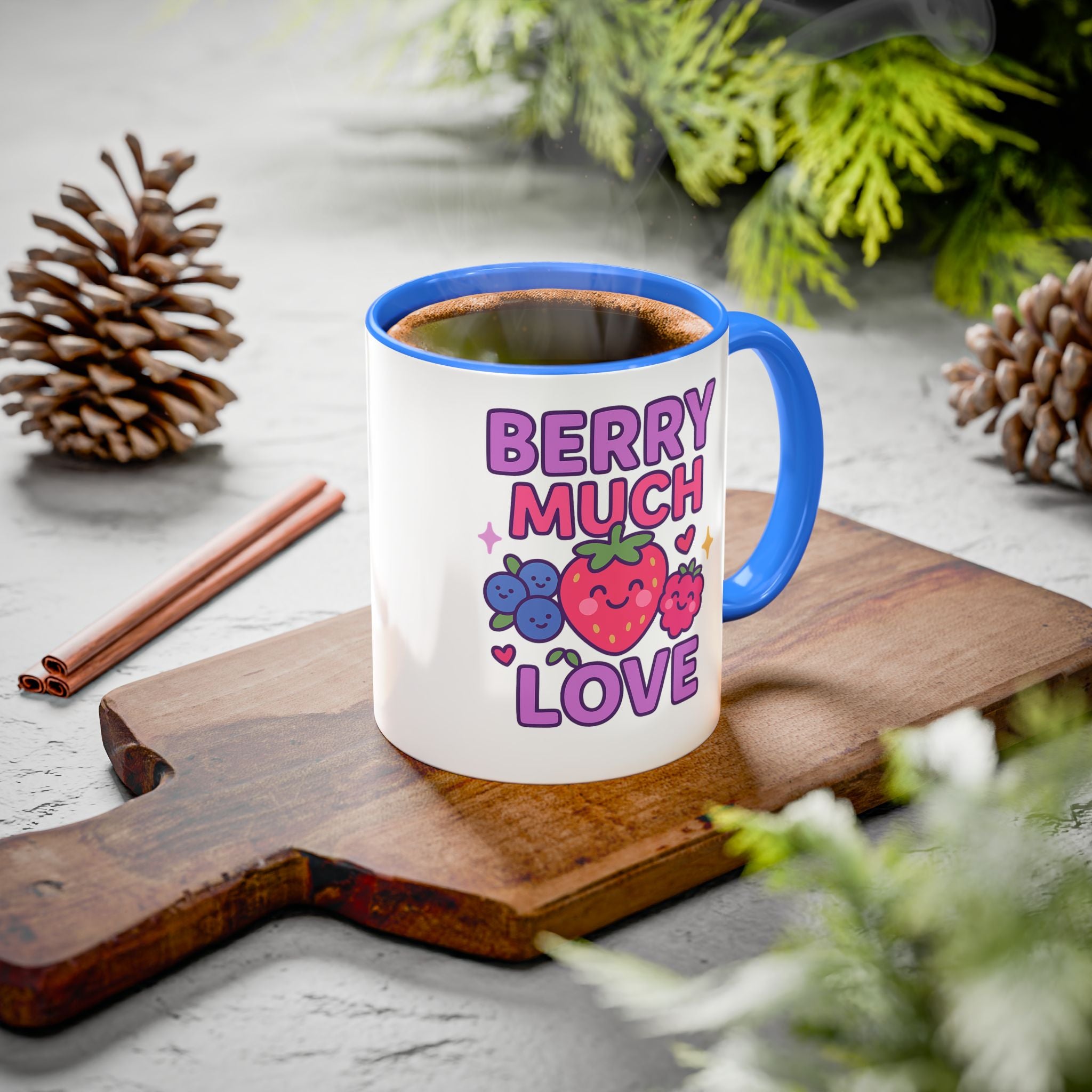 Berry Much Love Mug — Cute Fruit Cartoon Coffee Cup (11oz & 15oz)