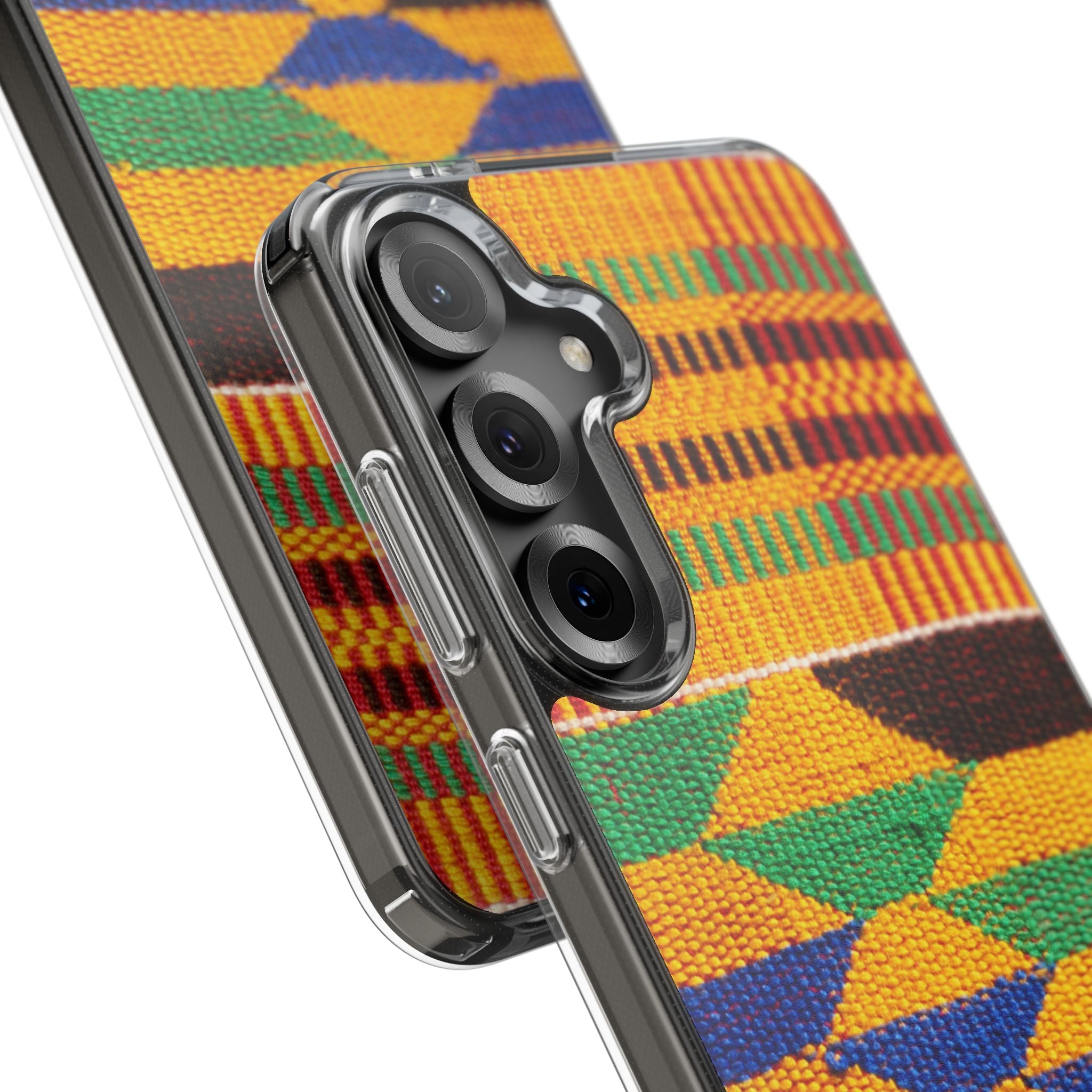 Kente Pattern Clear Impact-Resistant Phone Case