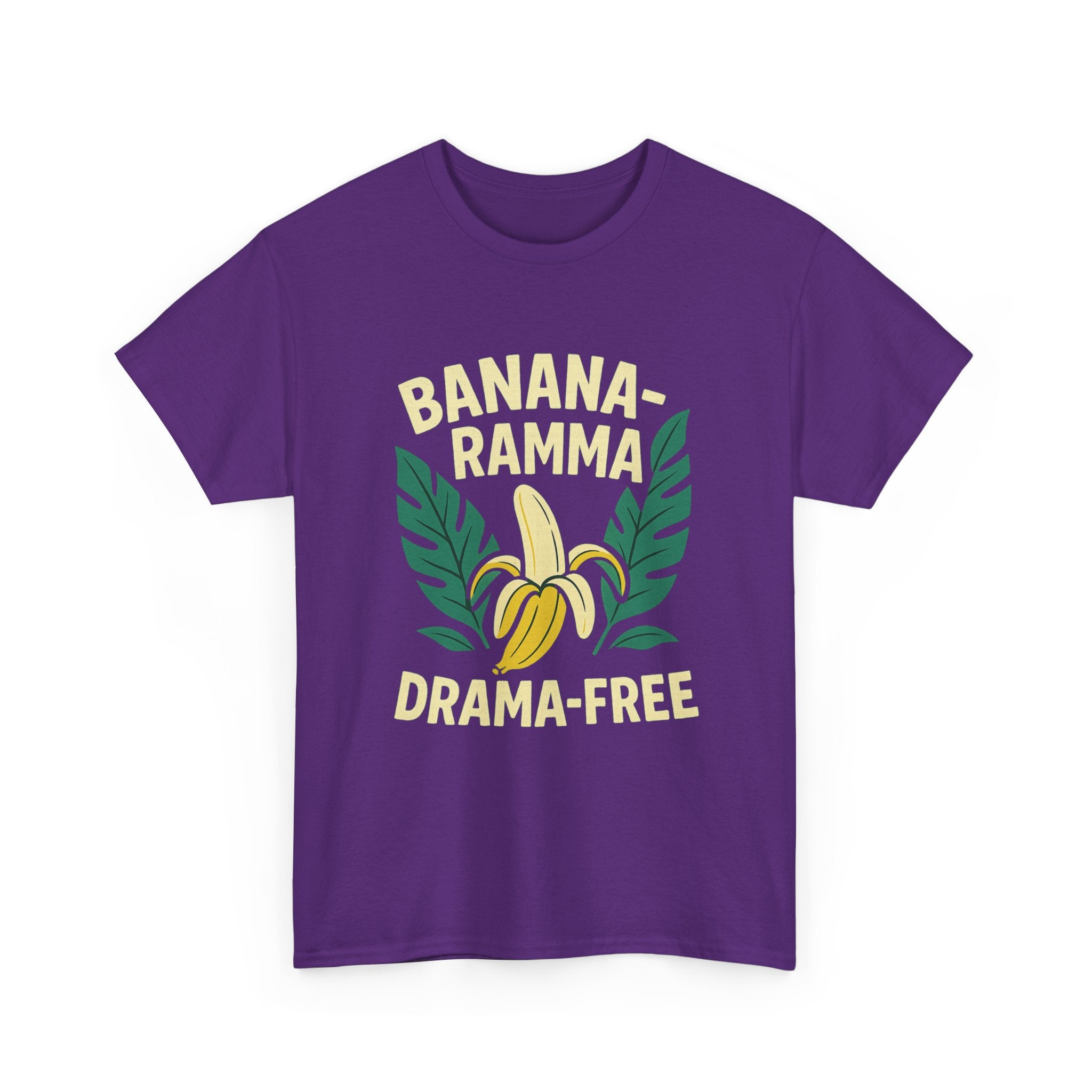 Banana-Ramma Drama-Free Unisex Heavy Cotton Tee, Fun Casual Shirt, Gift for Friends, Summer Vibes, Quirky Fashion Statement
