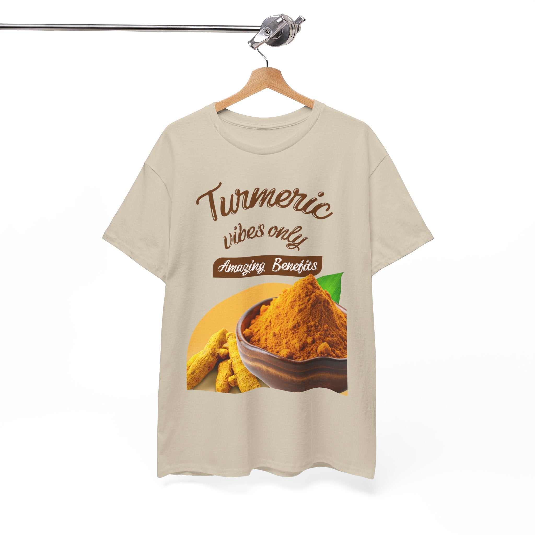 Turmeric Vibes Only Tee, Relaxed Unisex Cotton Shirt for Wellness Lovers, Great for Gifts, Health & Wellness Events, Casual Everyday Wear