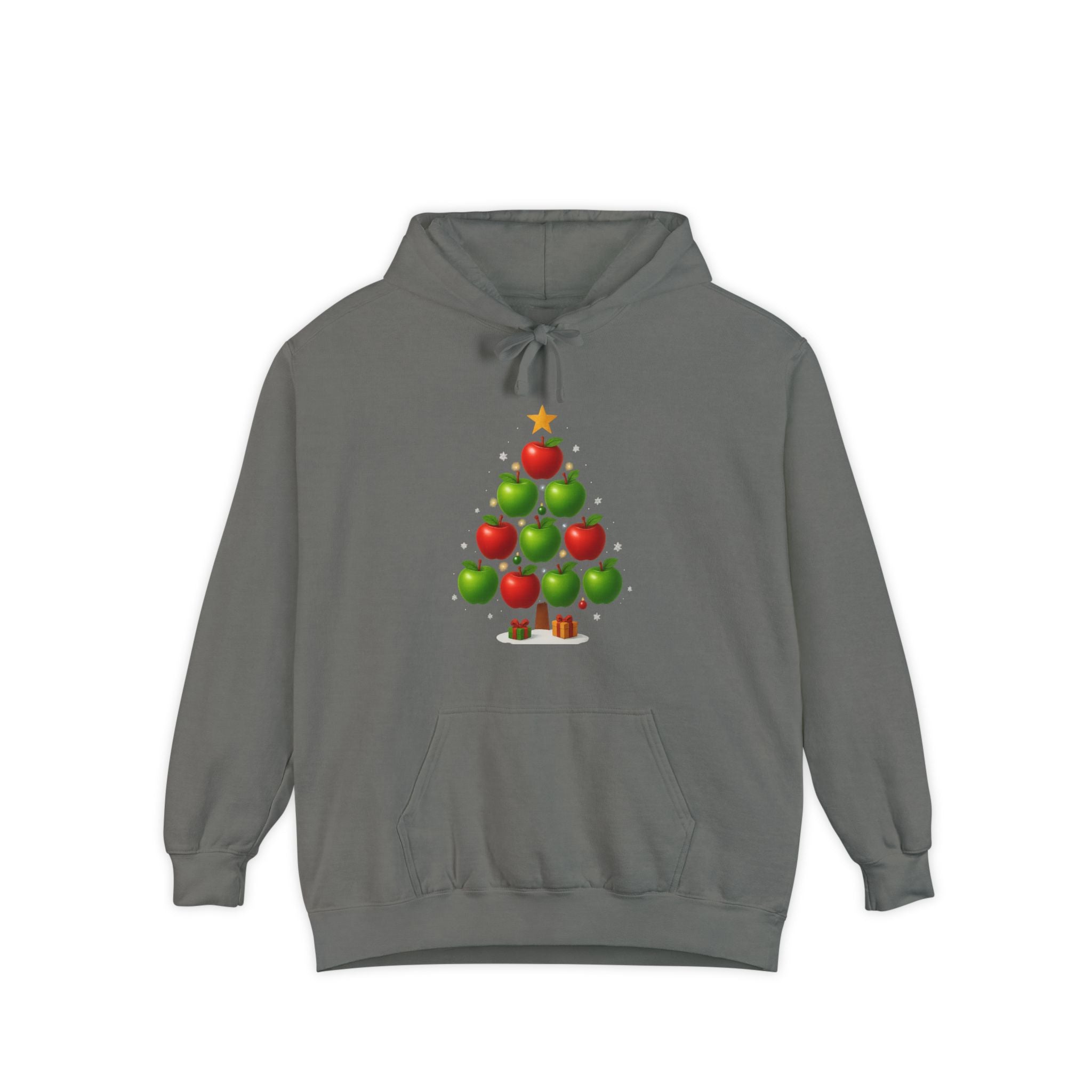 Christmas Apple Tree Hoodie — Cute Holiday Tree with Apples & Star