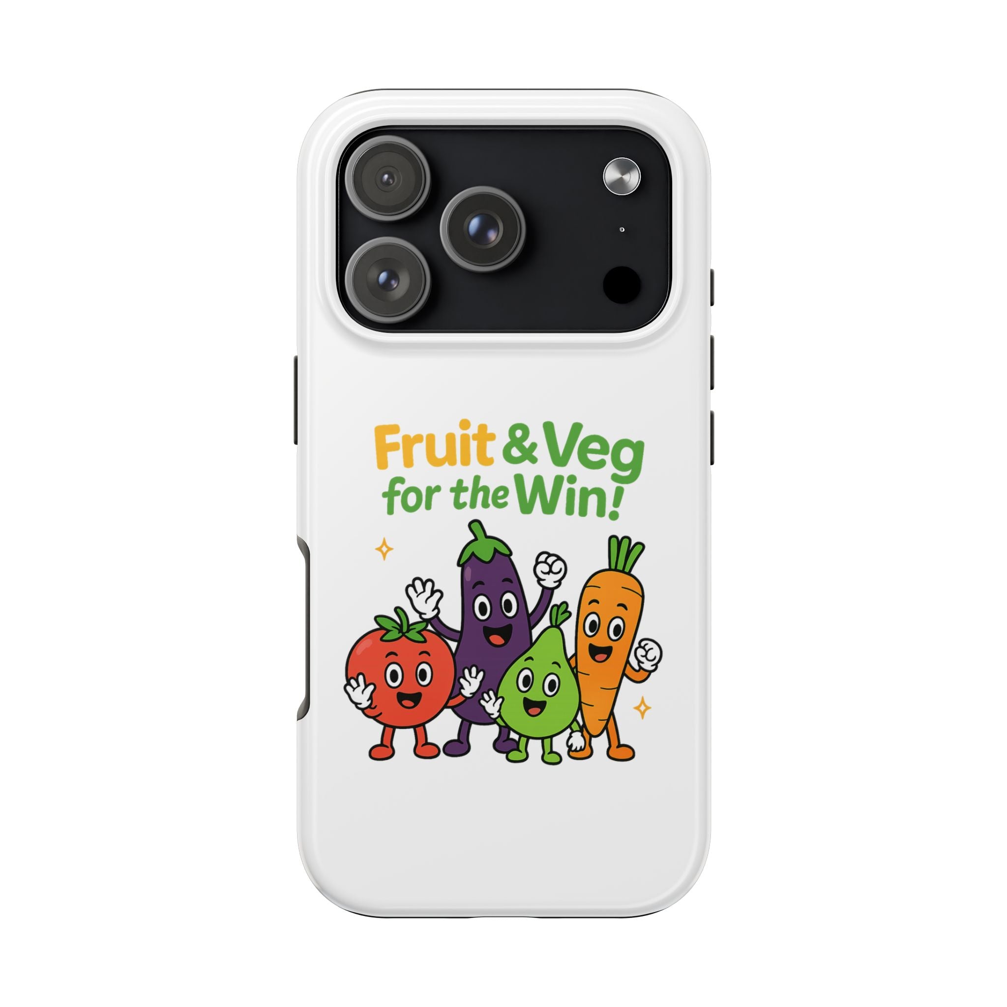 Phone Case — "Fruit & Veg for the Win!" Cute Healthy Veggie Design