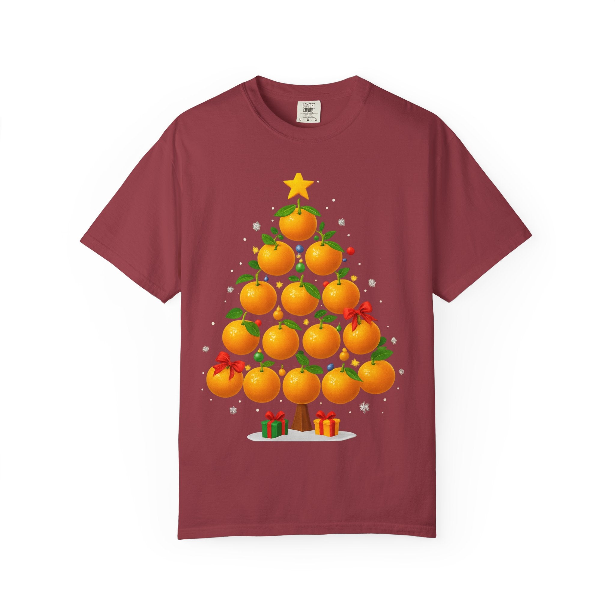 Orange Christmas Tree T-Shirt — Festive Citrus Holiday Tee