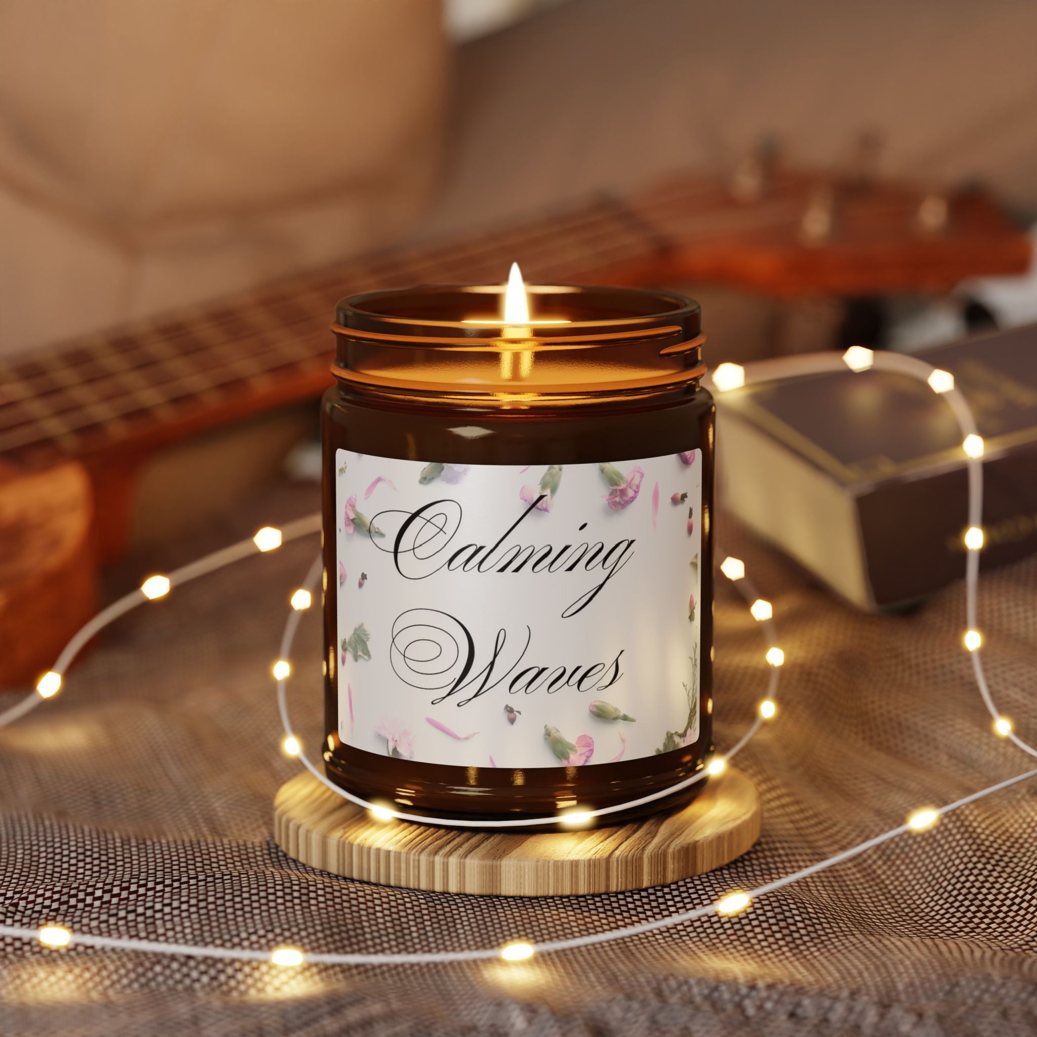 Calming Waves Soy Candle — Amber Jar Aromatherapy Scented Candle (Multiple Sizes)