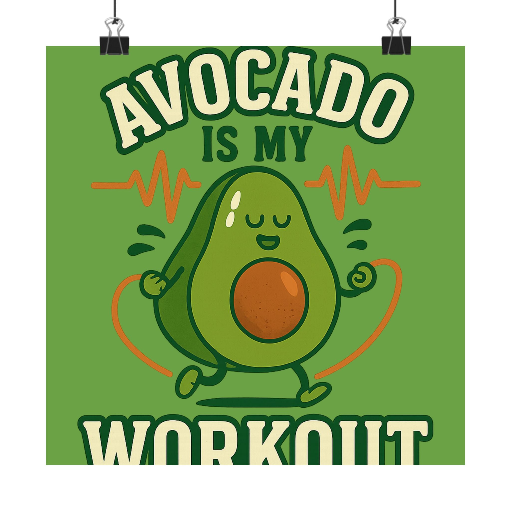 Avocado Workout Matte Vertical Poster, Funny Wall Art, Fitness Decor, Avocado Lover Gift, Gym Motivation, Quirky Home Decor
