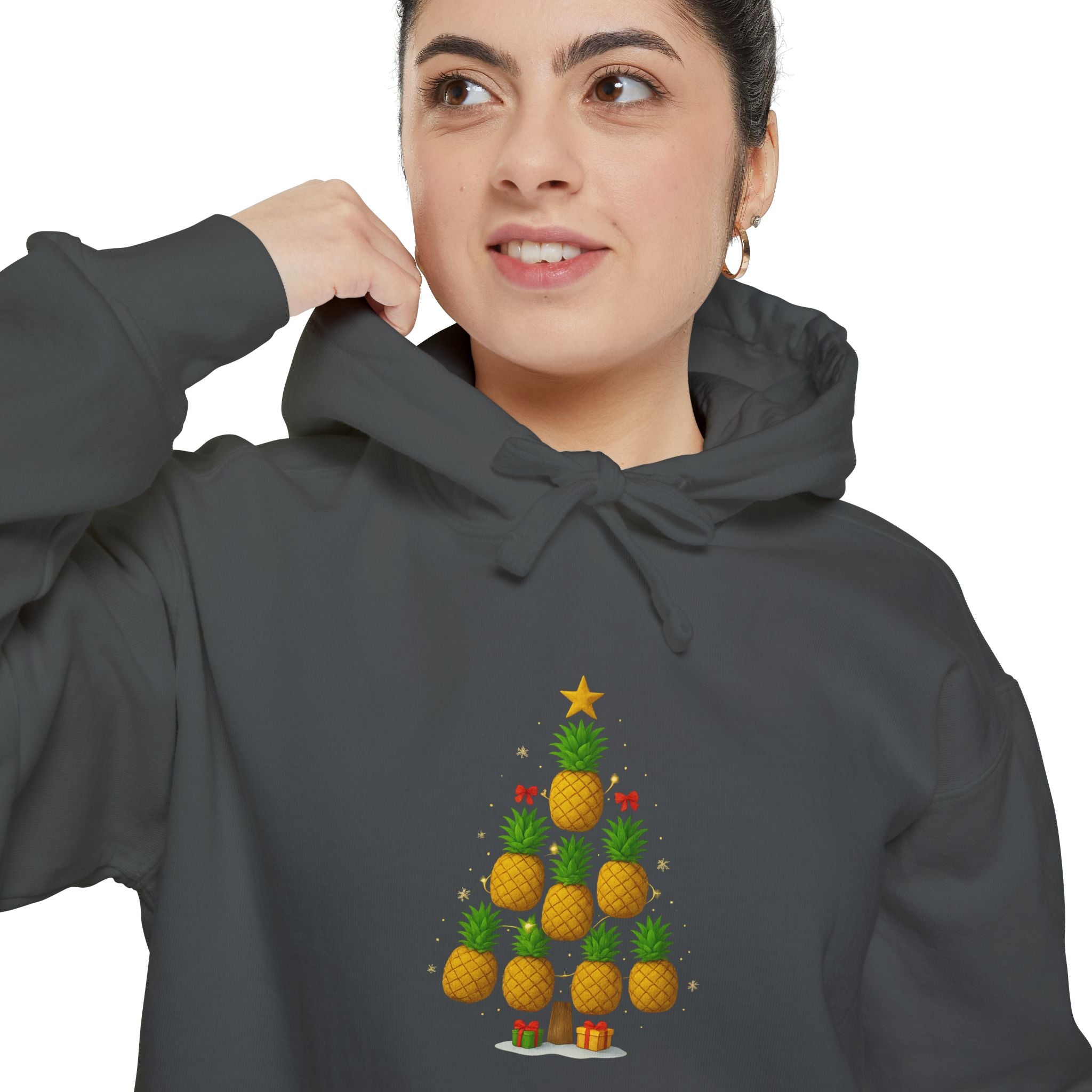 Pineapple Christmas Tree Hoodie — Festive Tropical Holiday Sweatshirt