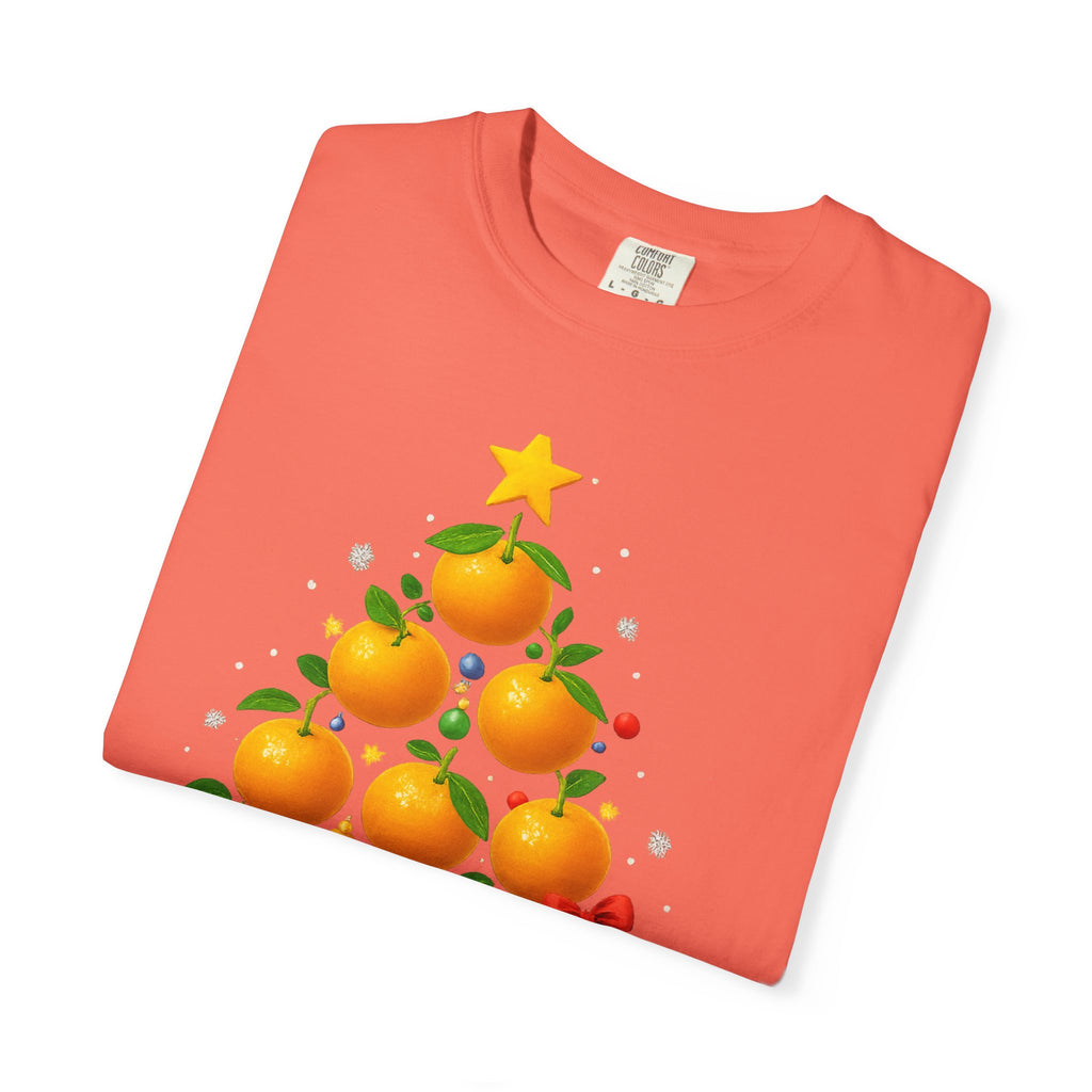 Orange Christmas Tree T-Shirt — Festive Citrus Holiday Tee