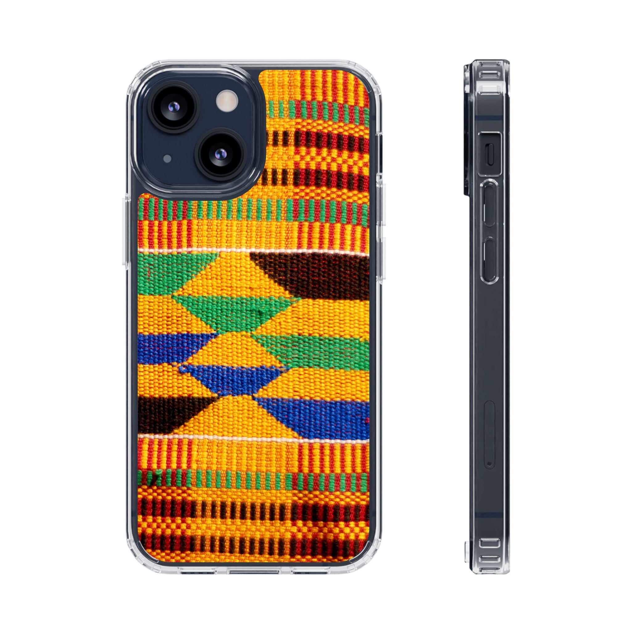 Kente Pattern Clear Impact-Resistant Phone Case