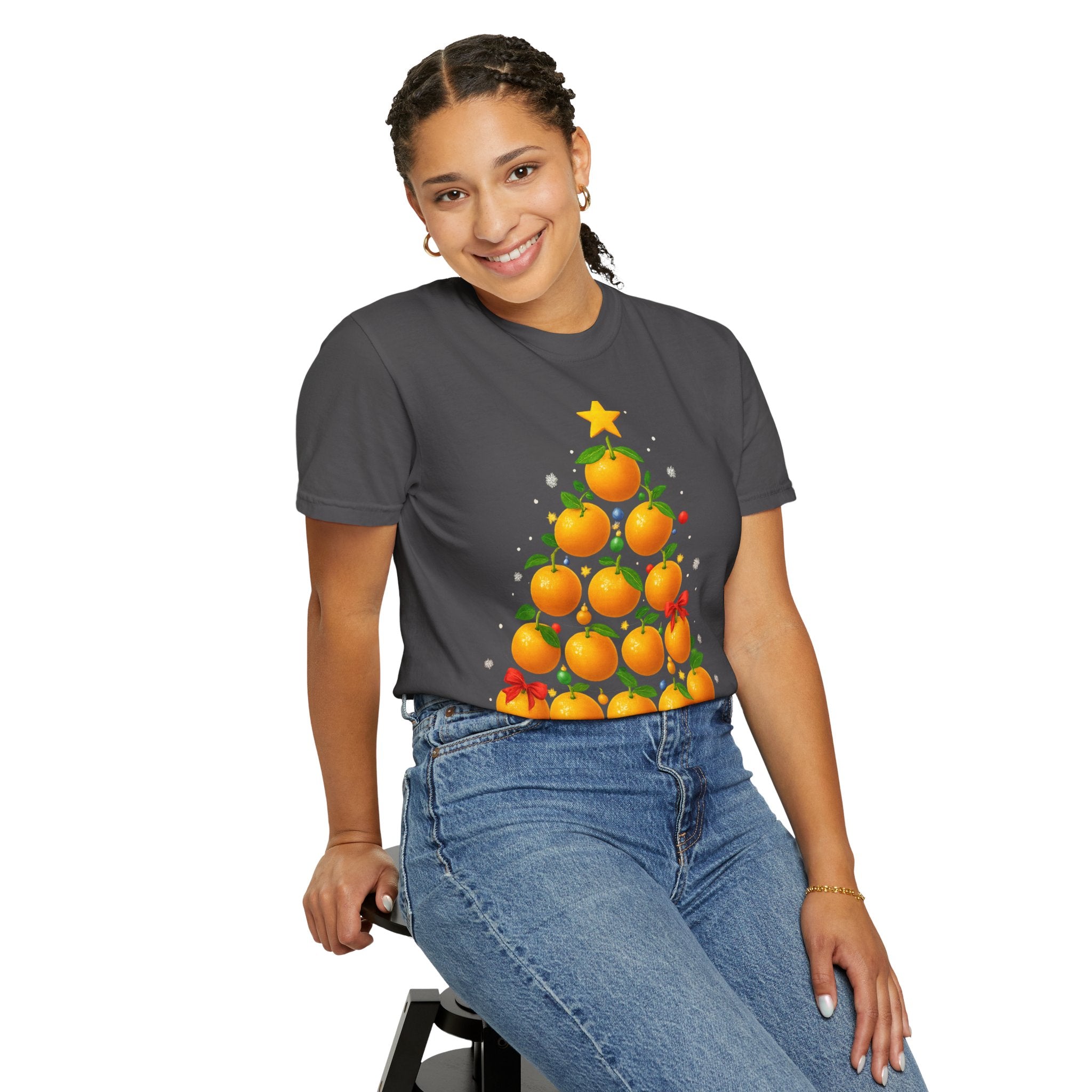 Orange Christmas Tree T-Shirt — Festive Citrus Holiday Tee