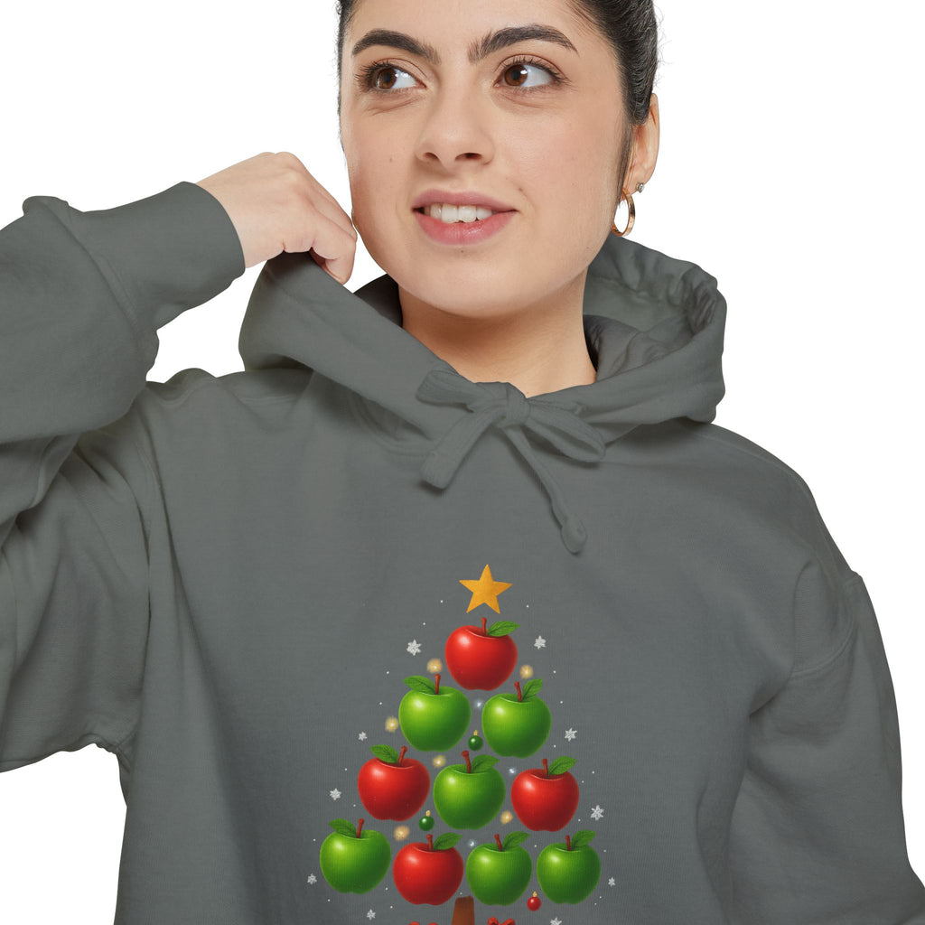 Christmas Apple Tree Hoodie — Cute Holiday Tree with Apples & Star