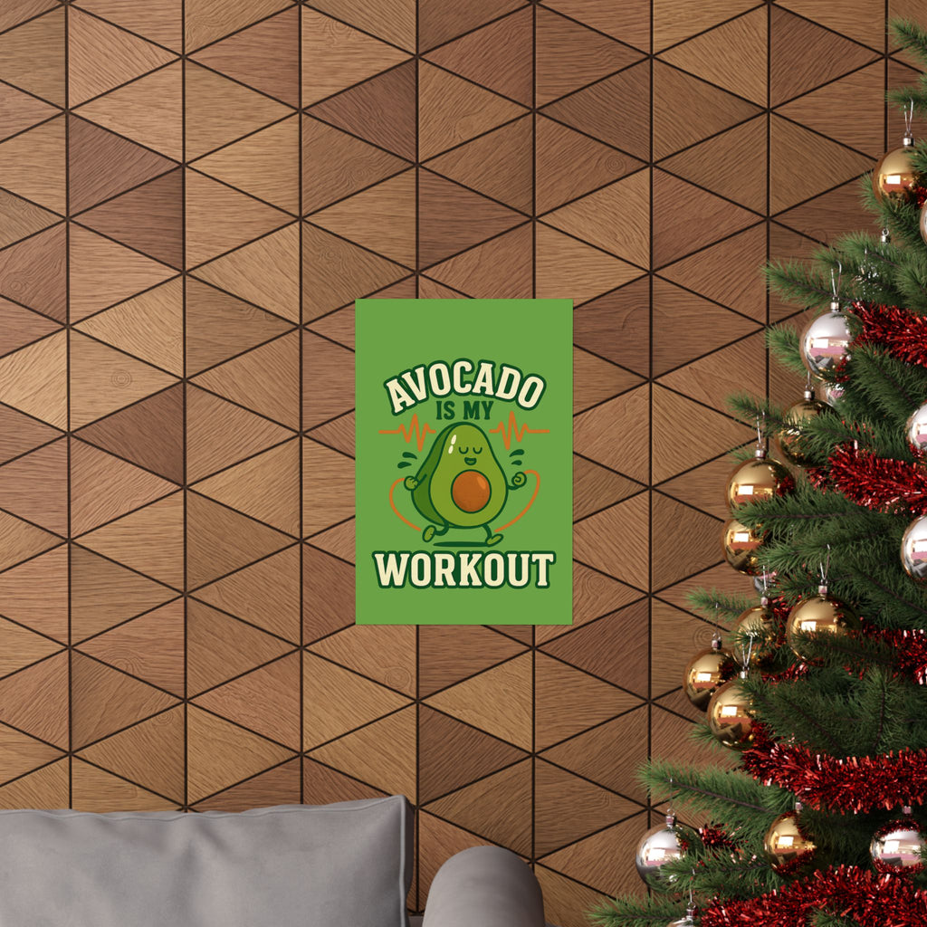 Avocado Workout Matte Vertical Poster, Funny Wall Art, Fitness Decor, Avocado Lover Gift, Gym Motivation, Quirky Home Decor