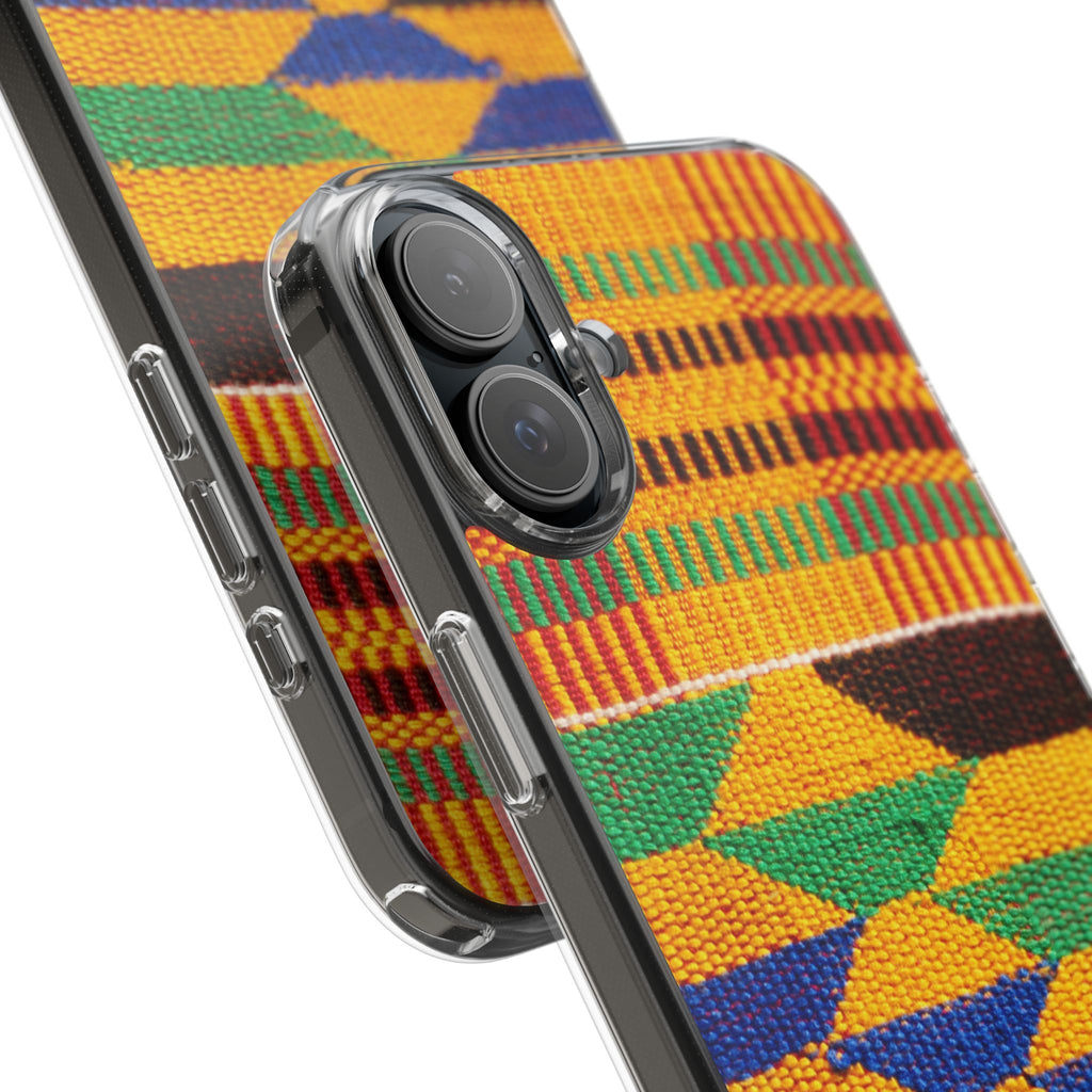 Kente Pattern Clear Impact-Resistant Phone Case