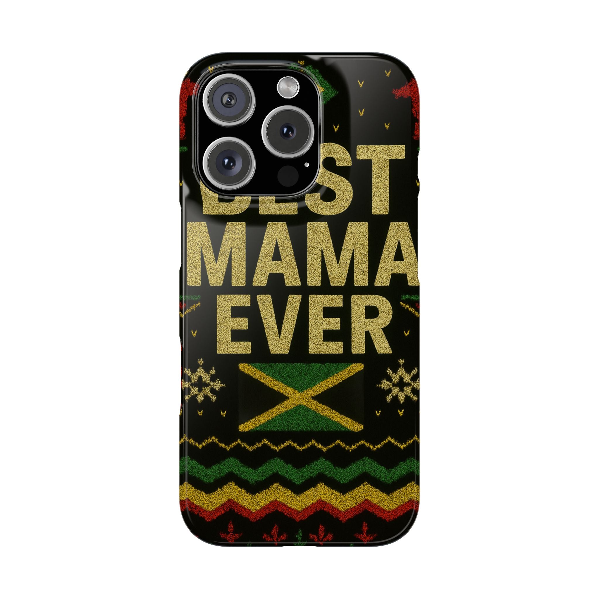 Slim Phone Case — 'Best Mama Ever' Jamaican Reggae Pattern