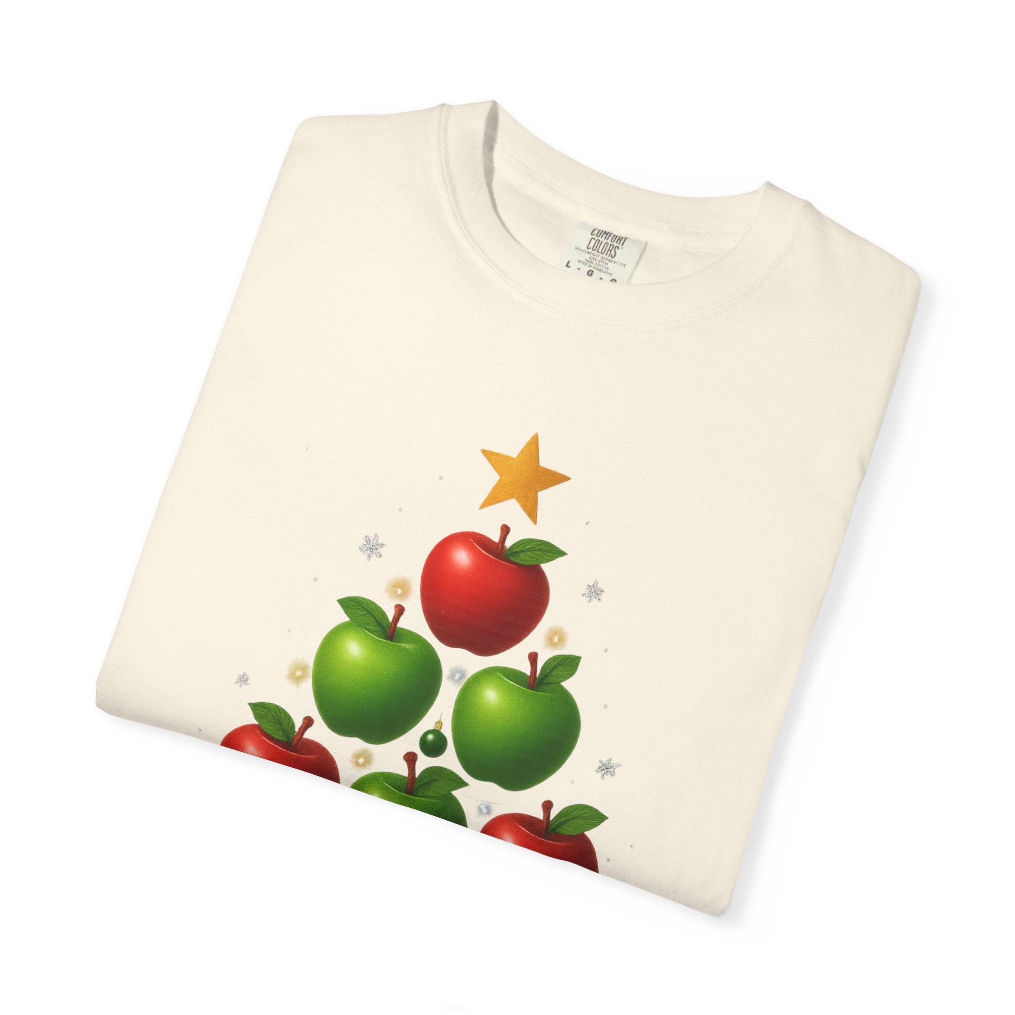 Apple Christmas Tree T-Shirt — Holiday Fruit Tree Graphic Tee