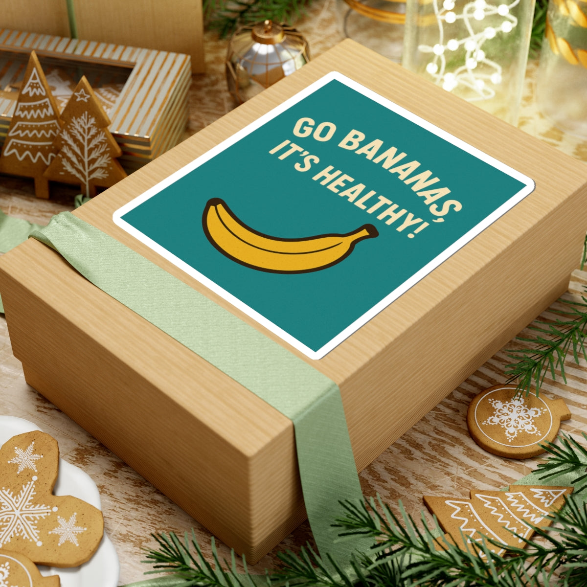 Fun Banana Stickers, Cute Go Bananas Decor, Healthy Lifestyle Vinyl, Laptop Stickers, Fruit-Themed Gifts, Whimsical Home Accessories