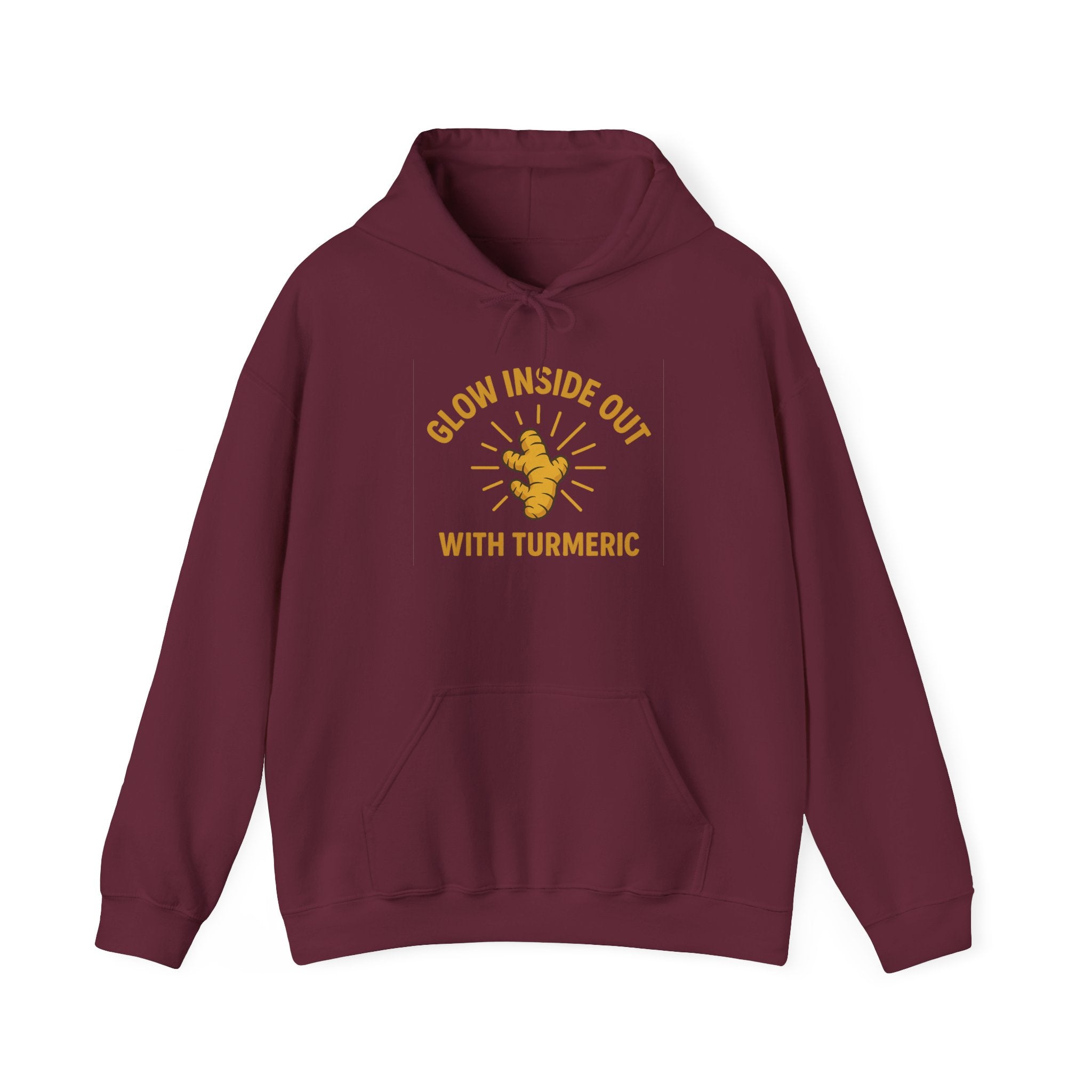 Glow Inside Out Turmeric Hoodie, Wellness Sweatshirt, Unisex Gift, Motivational Apparel, Cozy Fashion