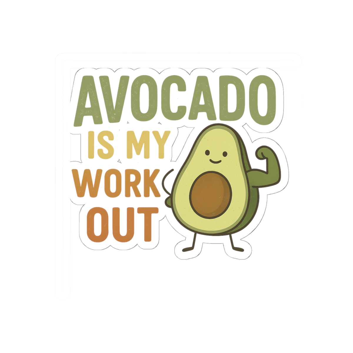 Fun Avocado Kiss-Cut Stickers, Cute Laptop Decals, Exercise Motivation, Avocado Lovers Gift, Kitchen Decor, Gym Stickers