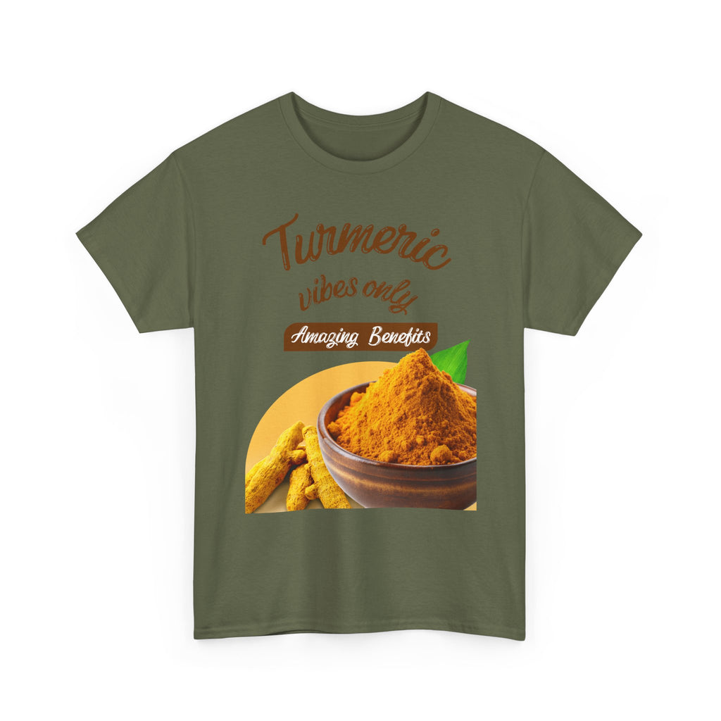 Turmeric Vibes Only Tee, Relaxed Unisex Cotton Shirt for Wellness Lovers, Great for Gifts, Health & Wellness Events, Casual Everyday Wear