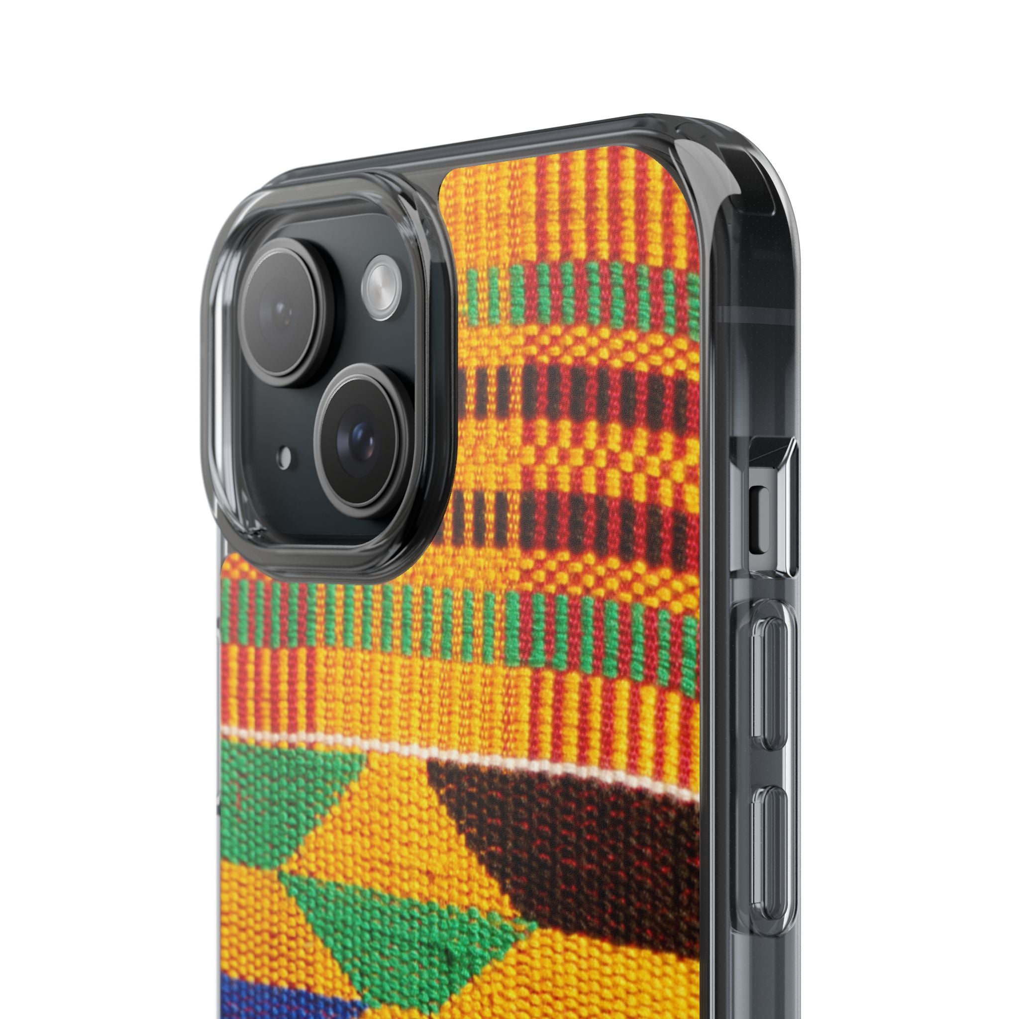 Kente Pattern Clear Impact-Resistant Phone Case
