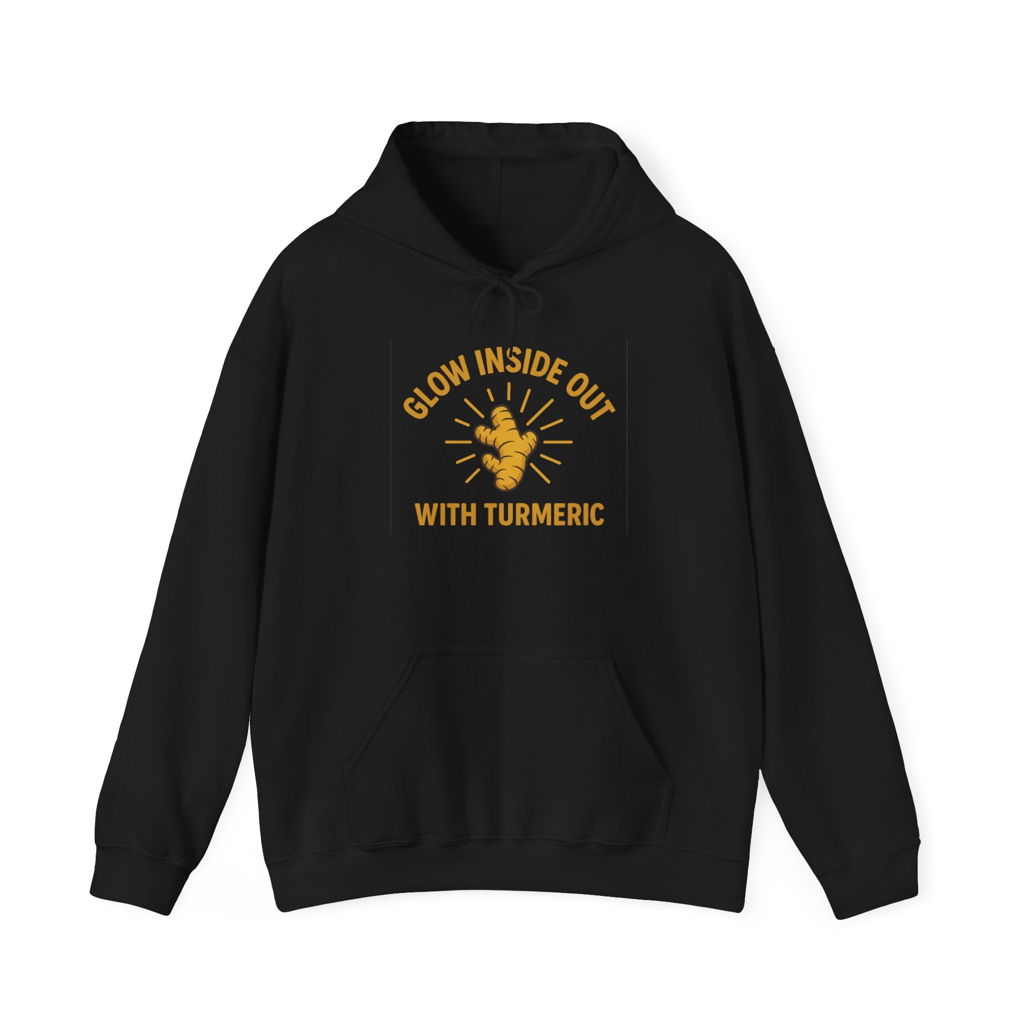 Glow Inside Out Turmeric Hoodie, Wellness Sweatshirt, Unisex Gift, Motivational Apparel, Cozy Fashion