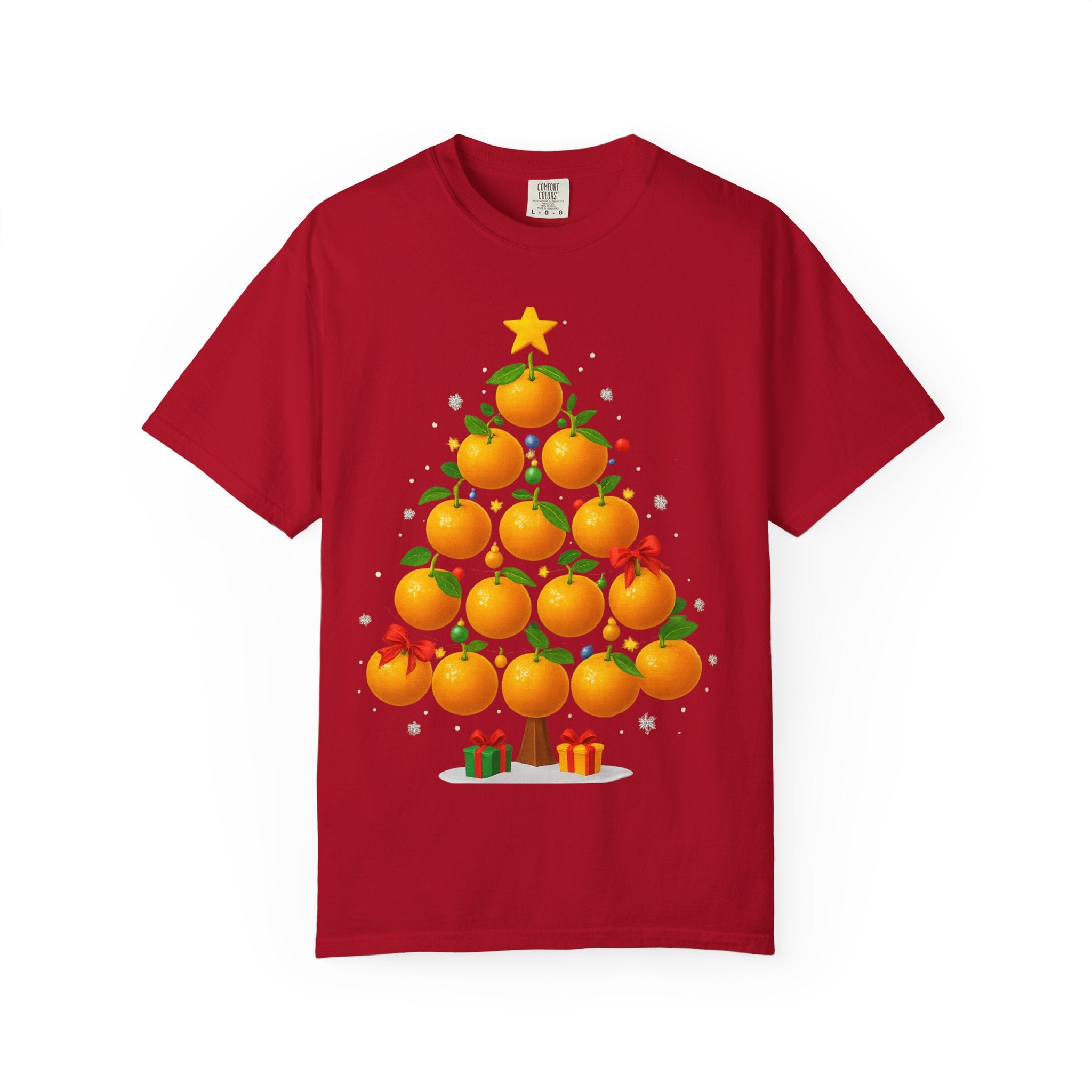 Orange Christmas Tree T-Shirt — Festive Citrus Holiday Tee