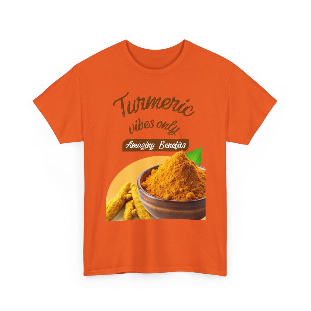 Turmeric Vibes Only Tee, Relaxed Unisex Cotton Shirt for Wellness Lovers, Great for Gifts, Health & Wellness Events, Casual Everyday Wear