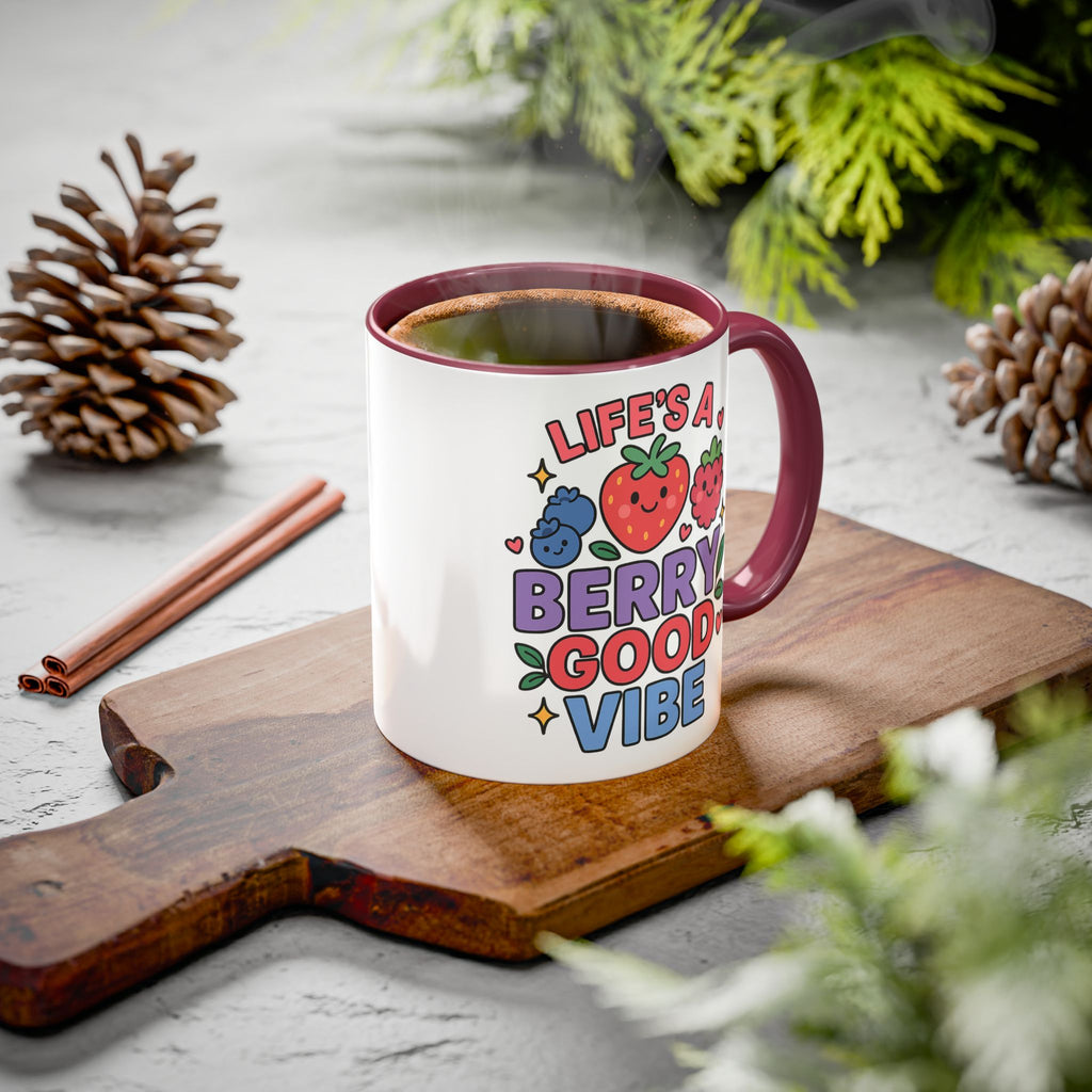 Berry Good Vibe Mug — Cute Fruit Illustration Coffee Cup (11oz & 15oz)