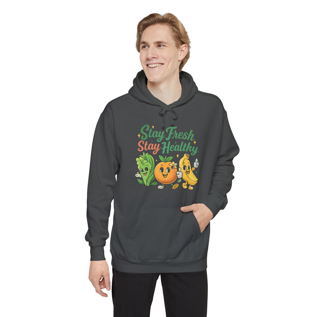 Stay Fresh Stay Healthy Hoodie — Cute Fruit & Veg Wellness Pullover
